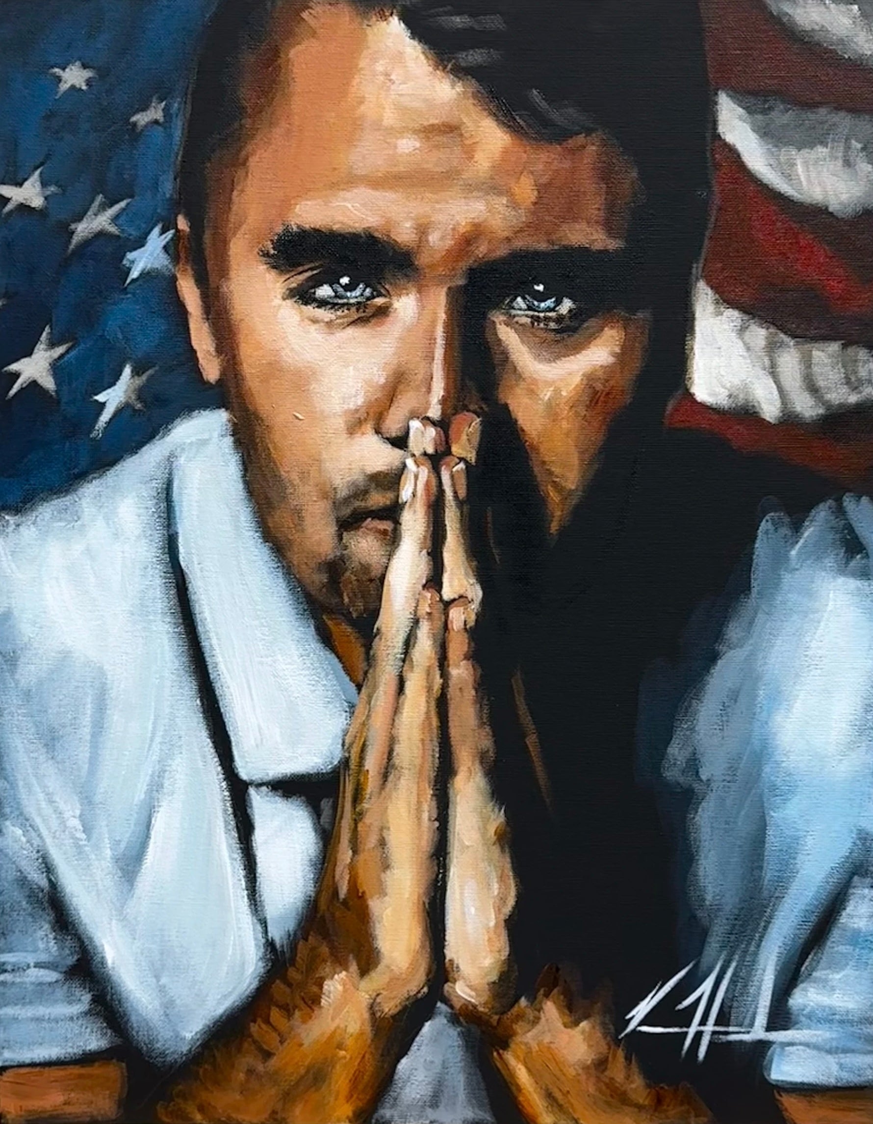 Charlie Kirk - A Patriot's Tribute - 16”x20” Original Acrylic Painting - Practice Painting Original Painting Vanessa Horabuena