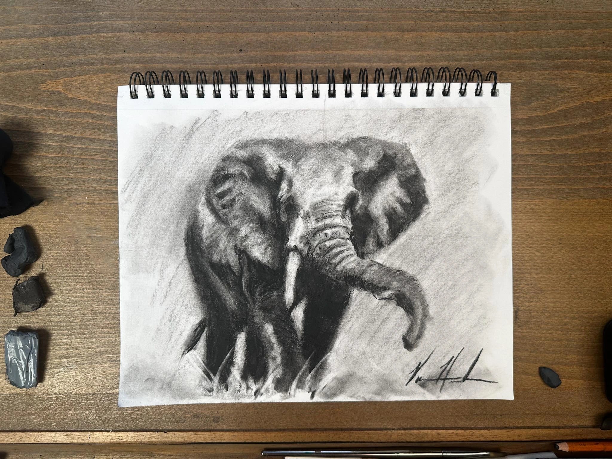 The Greatness of Love - 9”x12” Original Charcoal Drawing
