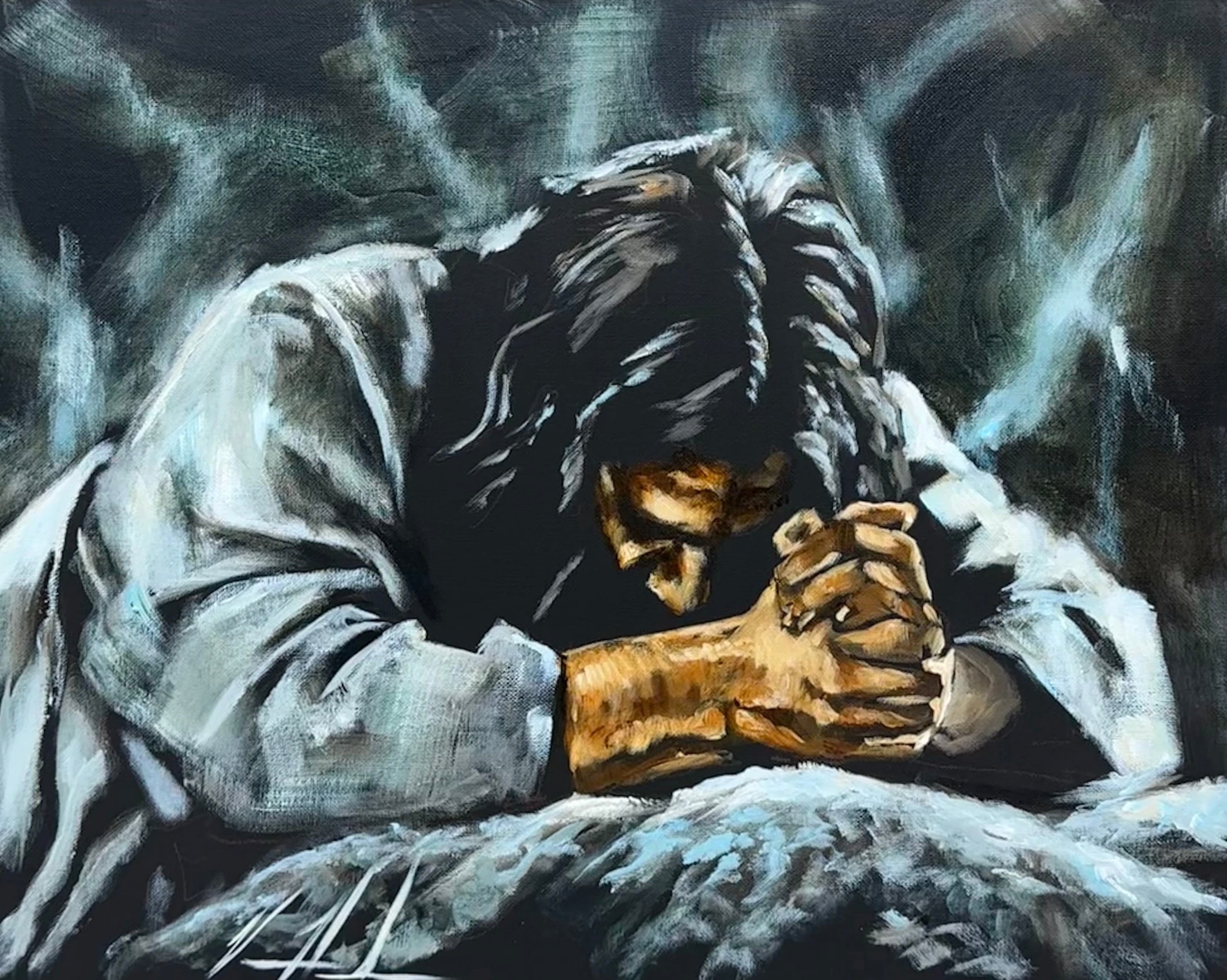 Thy Will Be Done - 16”x20” Original Acrylic Painting Original Painting Vanessa Horabuena