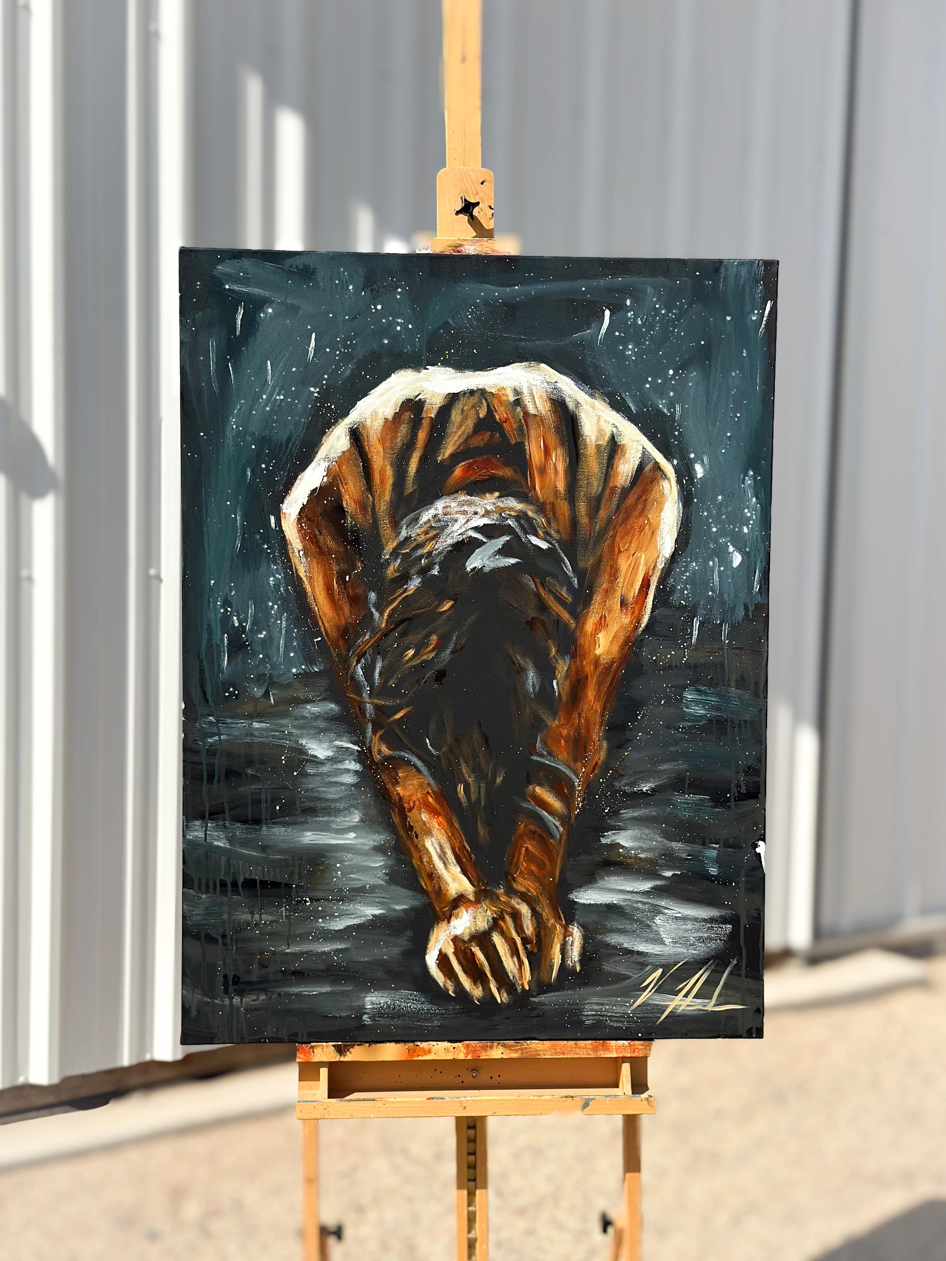 The Art of Surrender - 30”x40” Original Acrylic Painting - LIVE WORSHIP PAINTING Original Painting Vanessa Horabuena