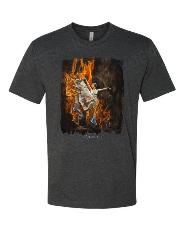 A Burning Flame Within - Unisex T-Shirt Vanessa Horabuena Short Sleeve Charcoal Small