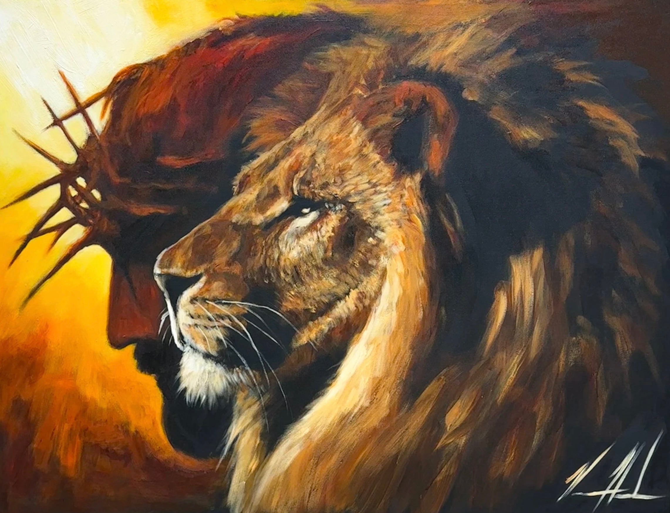 The Lion of Judah - 36”x48” Original Acrylic Painting Original Painting Vanessa Horabuena