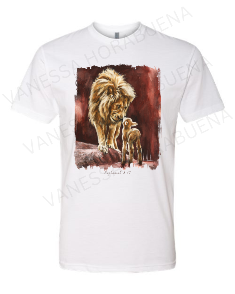 The Heart of God - Unisex T-Shirt Poly-Blend Vanessa Horabuena Short Sleeve White Small