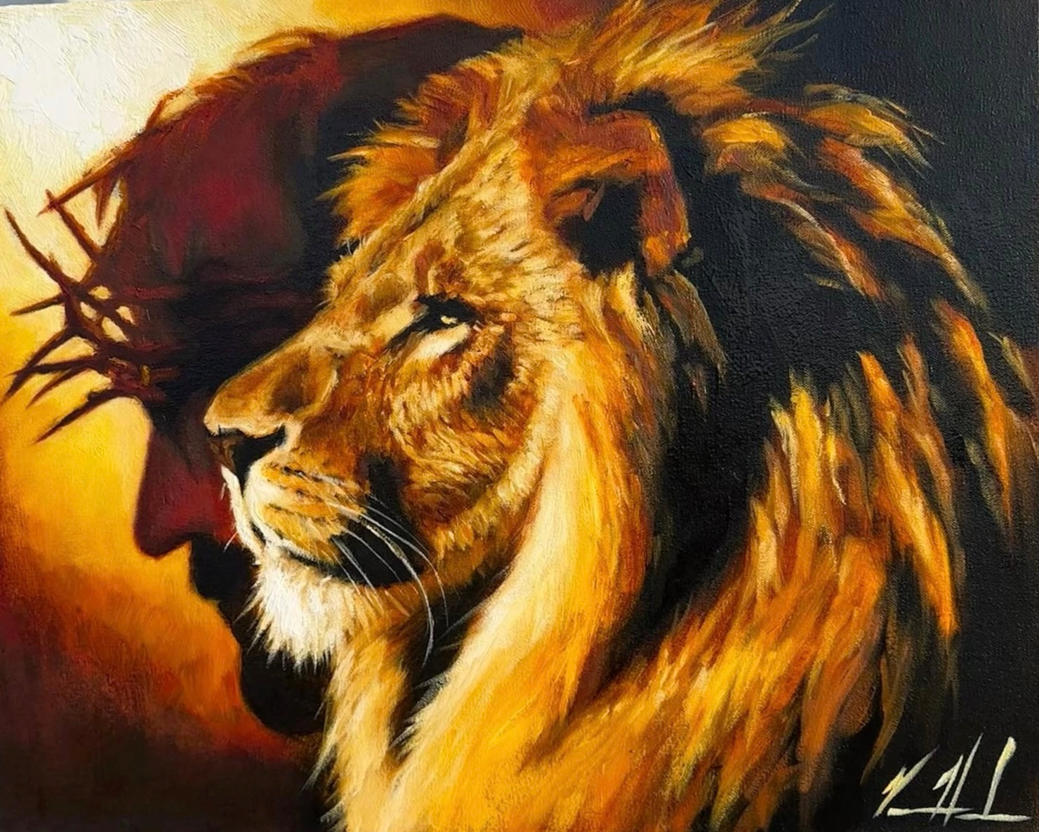The Lion of Judah - 16”x20” Original Oil Painting Original Painting Vanessa Horabuena