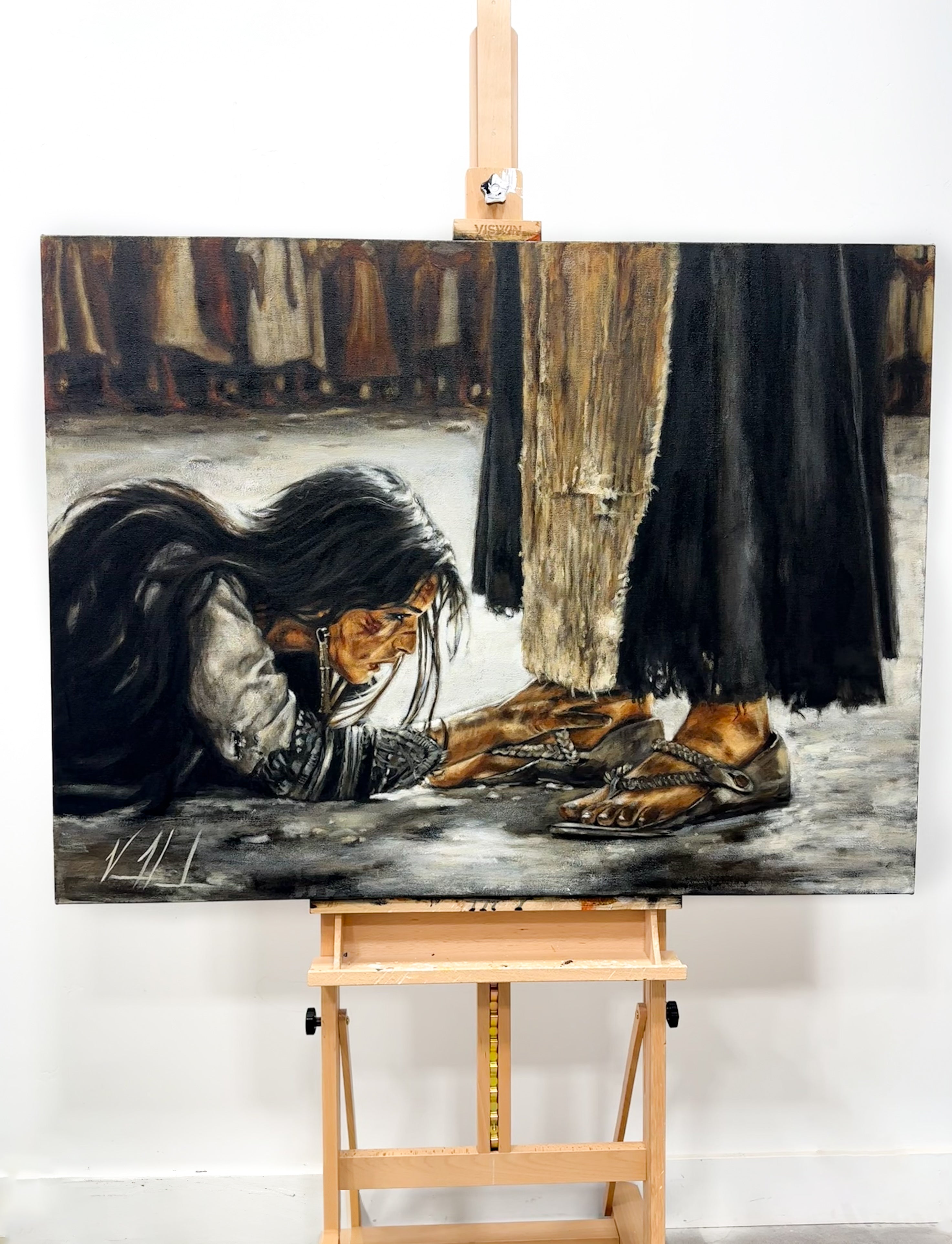“Woman, Where Are Your Accusers?” - 36”x48” Original Acrylic Painting Original Painting Vanessa Horabuena
