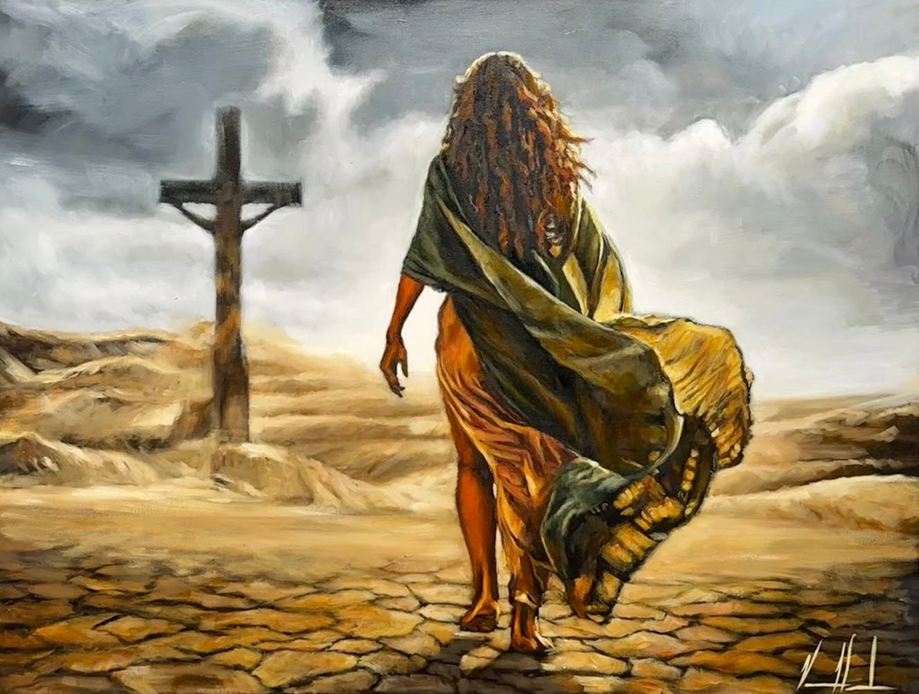 Journey to the Cross - 30”x40” Original Mixed Media Oil Painting
