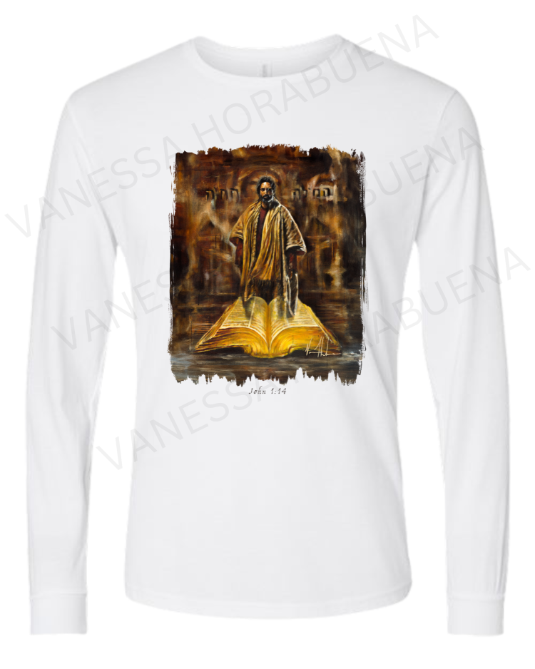 The Living Word - Unisex T-Shirt Vanessa Horabuena Long Sleeve White Small