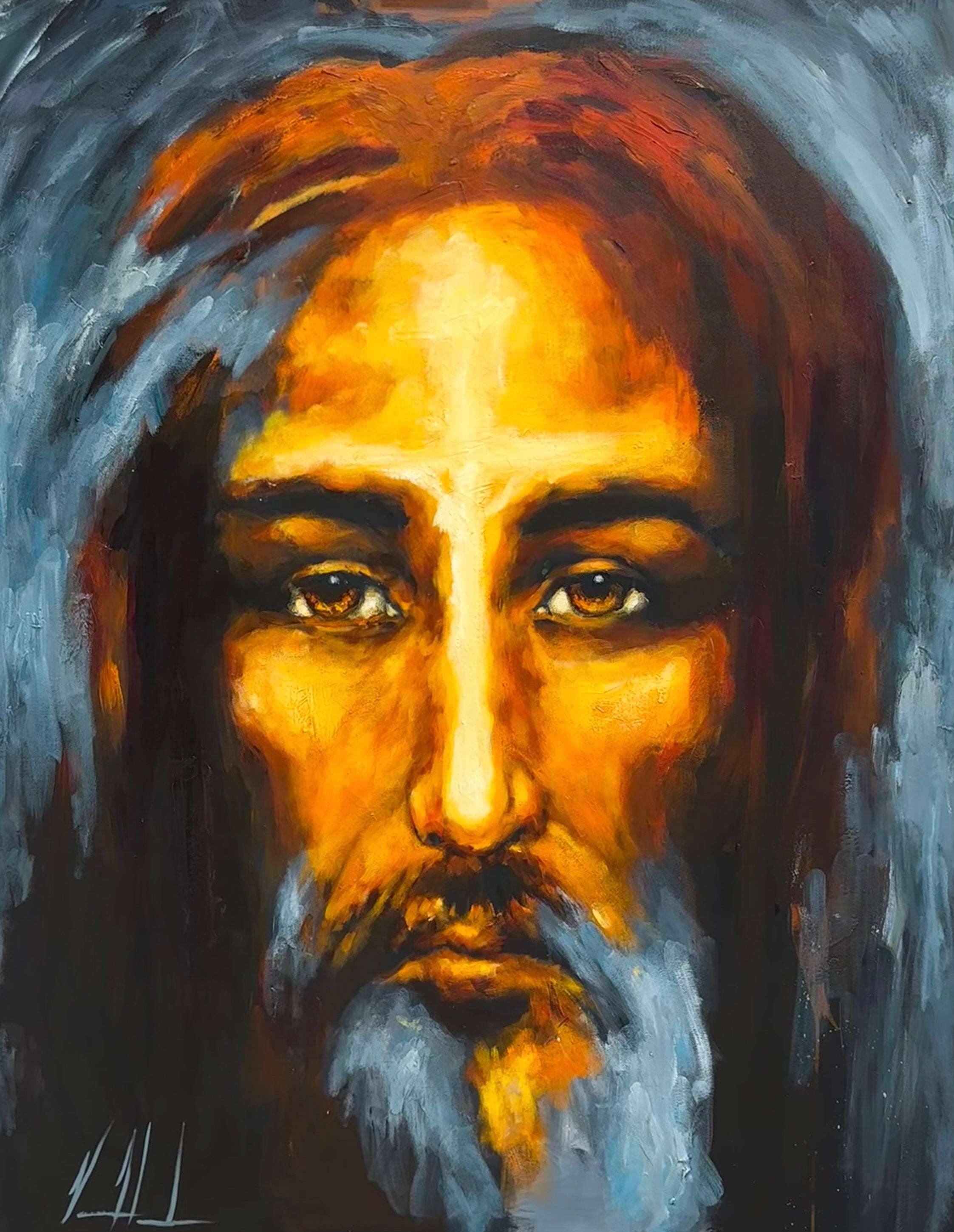 The Shroud of Turin - 48”x60” Original Acrylic Painting Original Painting Vanessa Horabuena
