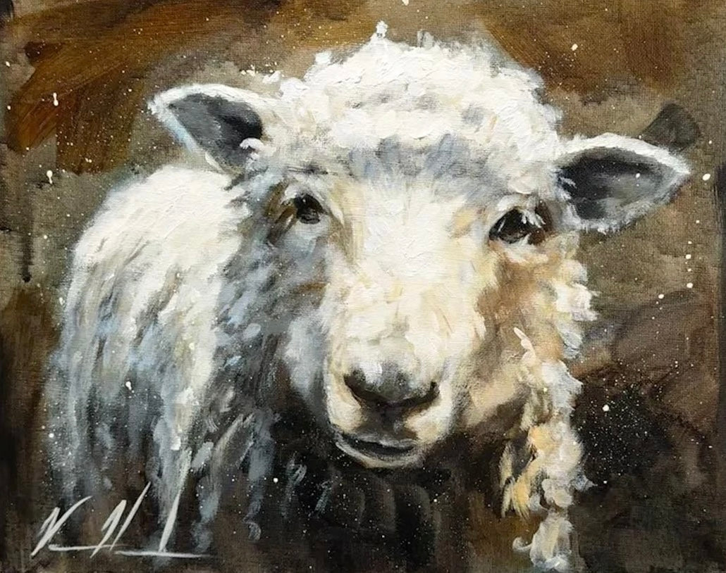 Waiting for the Shepherd - 11”x14” Original Acrylic Painting