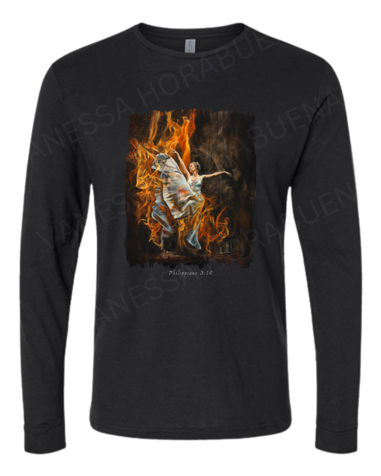 A Burning Flame Within - Unisex T-Shirt Vanessa Horabuena Long Sleeve Black Small