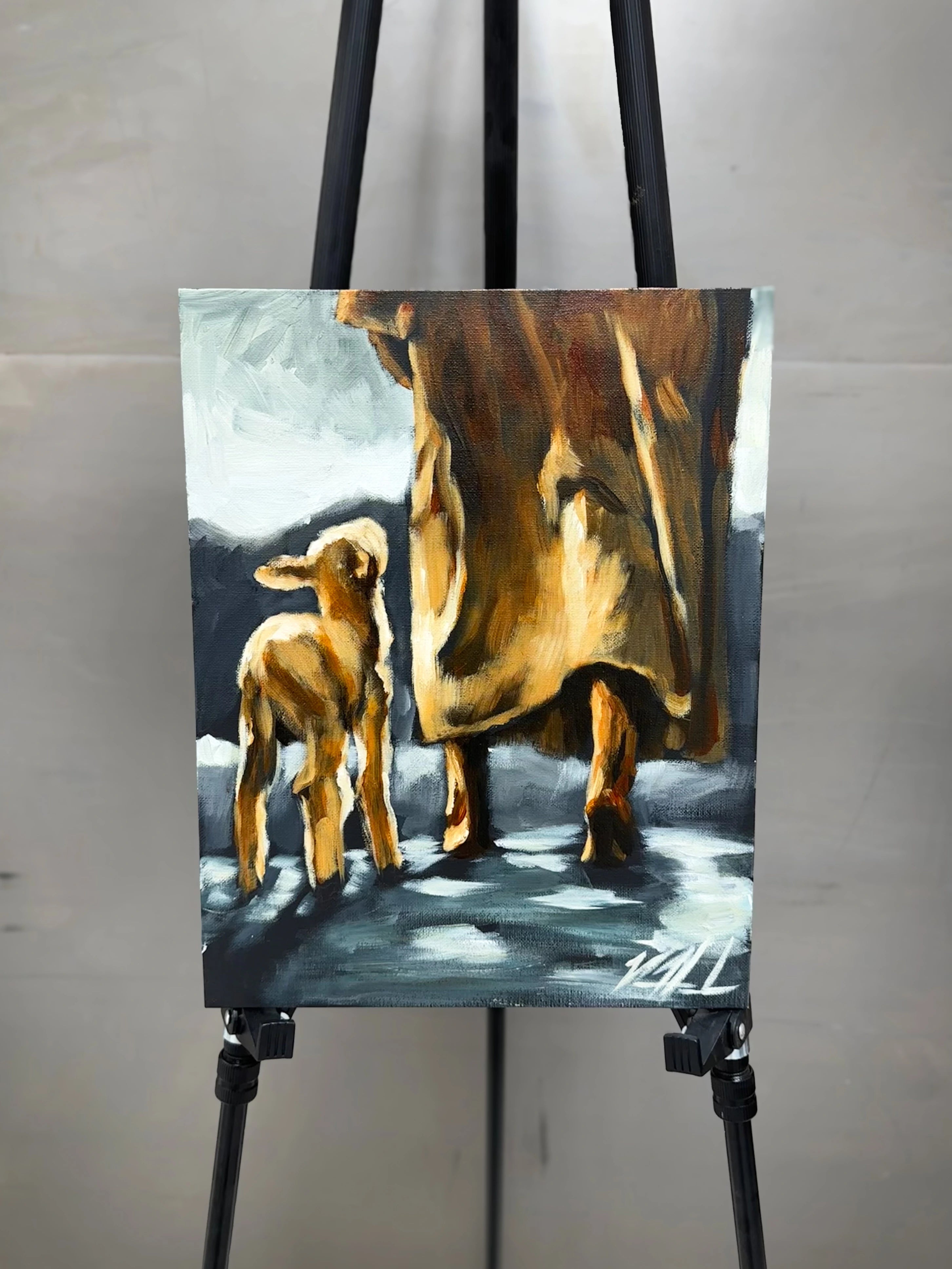 My Sheep Listen to My Voice - 11”x14” Original Acrylic Painting