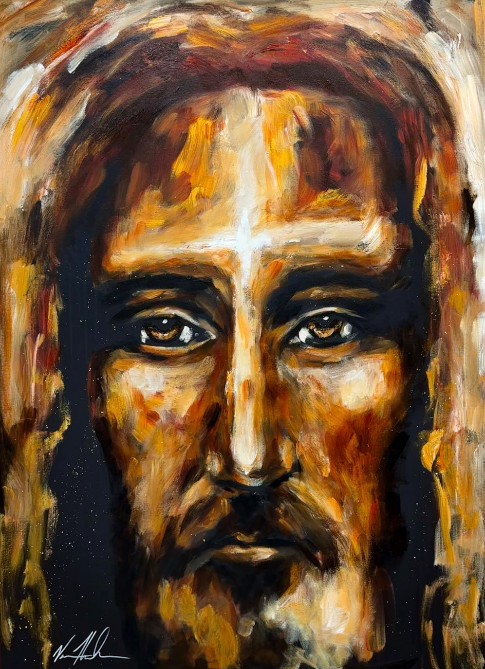 The Shroud of Turin - Resurrection Light - 36”x48” Original Acrylic Painting Original Painting Vanessa Horabuena