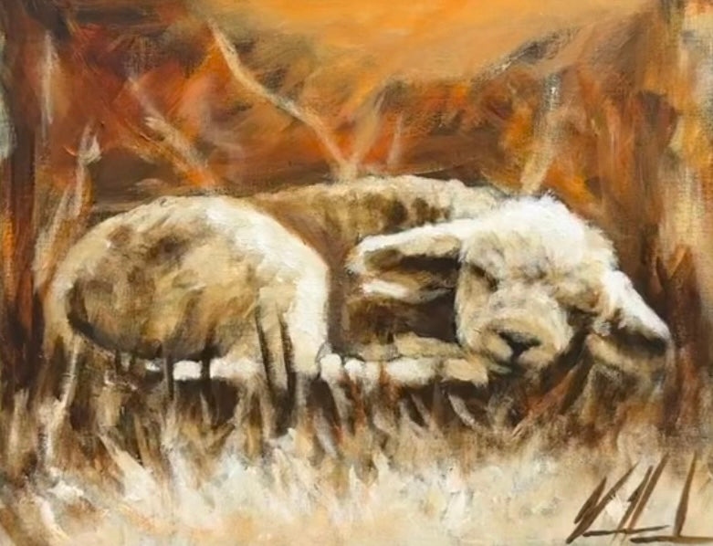 Resting in Heaven’s Hands - 11”x14” Original Acrylic Painting Original Painting Vanessa Horabuena