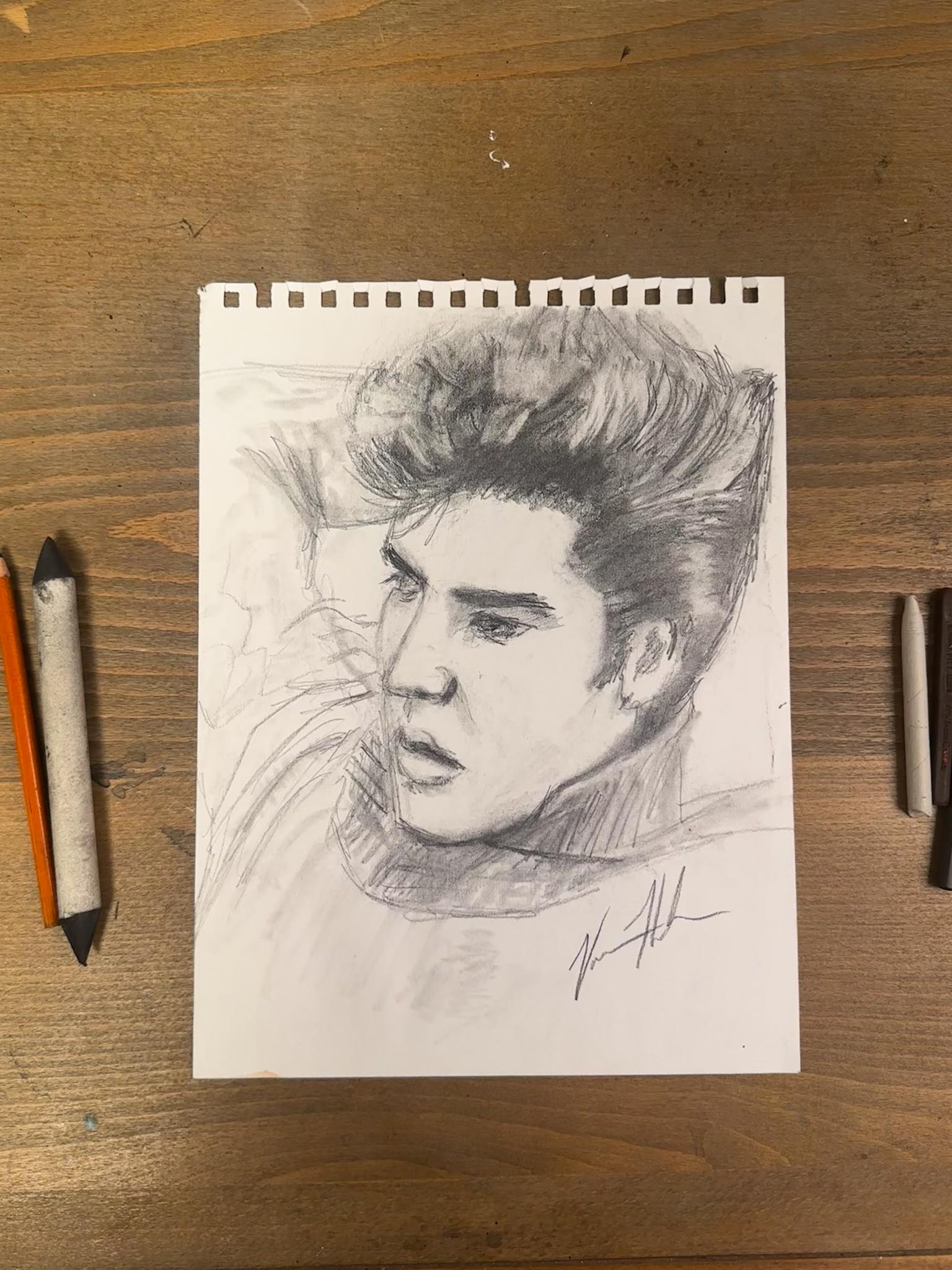 Elvis #1 - 9”x12” Original Graphite Drawing