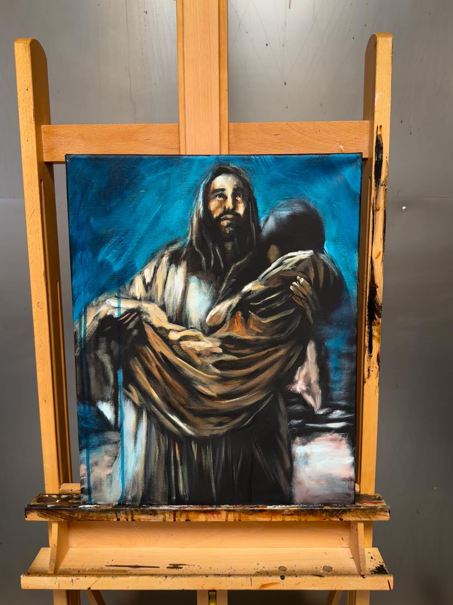 Held By Love - 16”x20” Original Acrylic Painting - Unfinished Painting