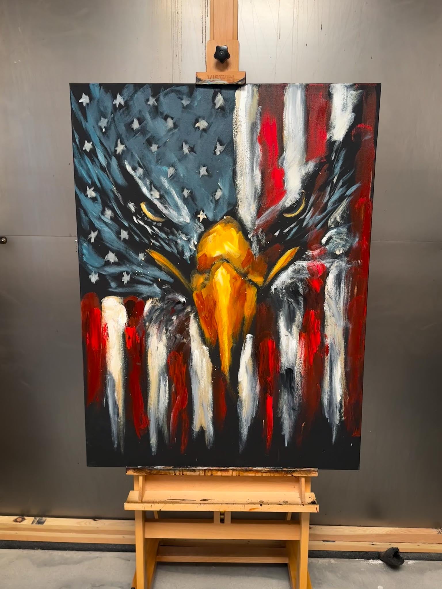 Stripes of Freedom - 30”x40” Original Acrylic Painting - Practice Painting #1