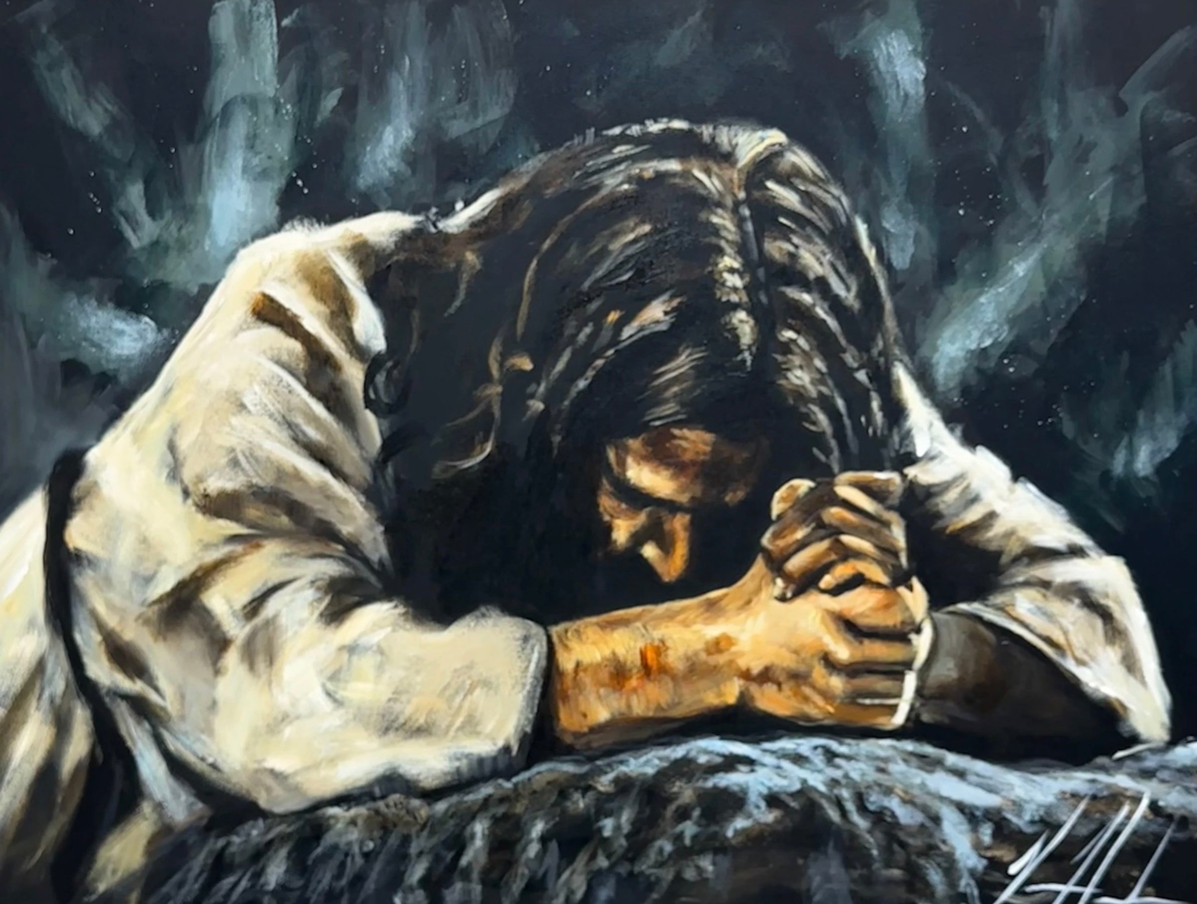 Thy Will Be Done - 30”x40” Original Acrylic Painting Original Painting Vanessa Horabuena