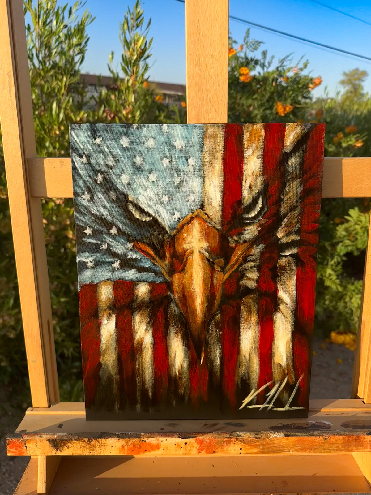 Stripes of Freedom - 11”x14” Original Acrylic Painting Original Painting Vanessa Horabuena