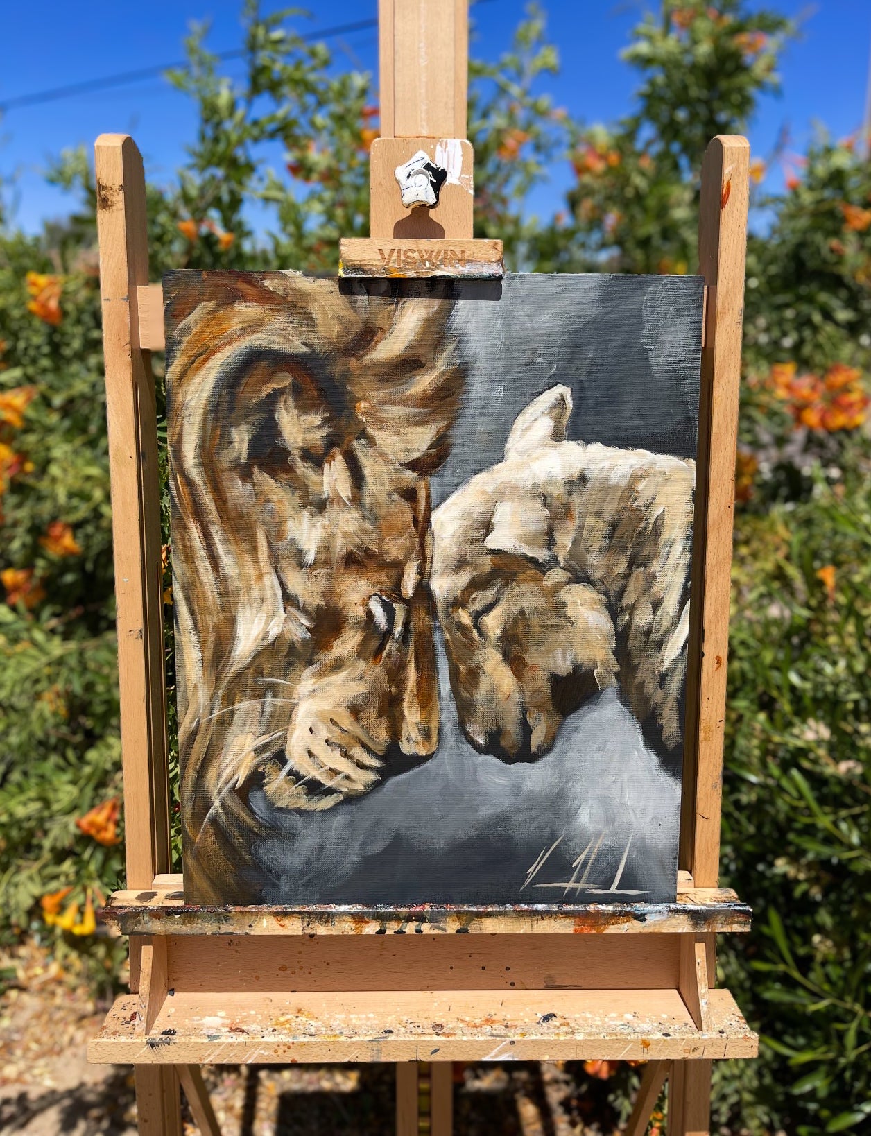 Compassion of a King - 16"X20" Original Acrylic Painting Original Painting Vanessa Horabuena