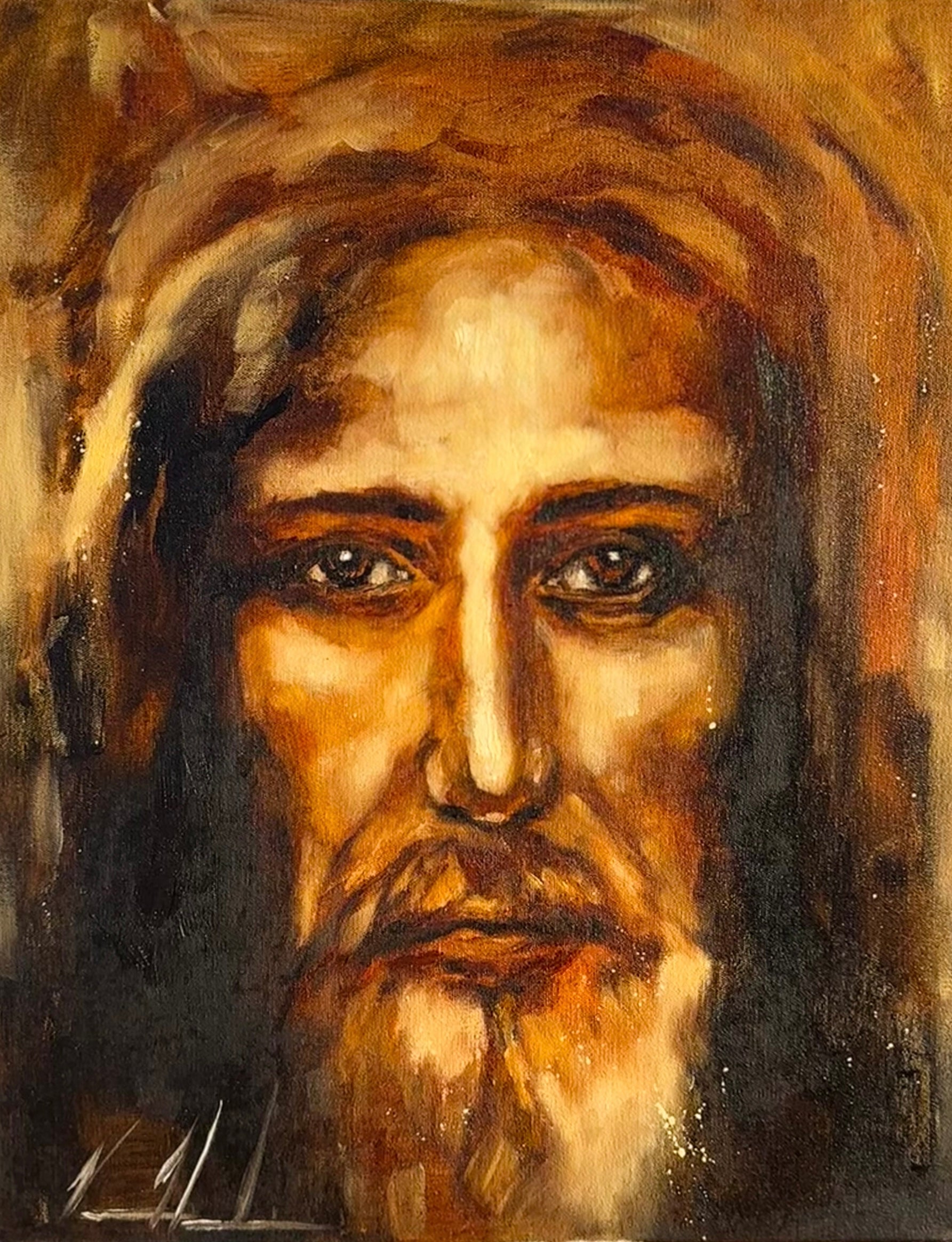 The Shroud of Turin - Resurrection Light - 16”x20” Original Oil Painting Original Painting Vanessa Horabuena