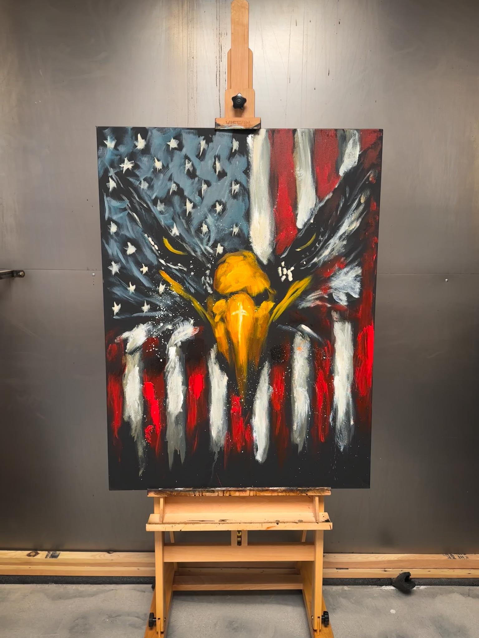 Stripes of Freedom - 30”x40” Original Acrylic Painting - Practice Painting #2