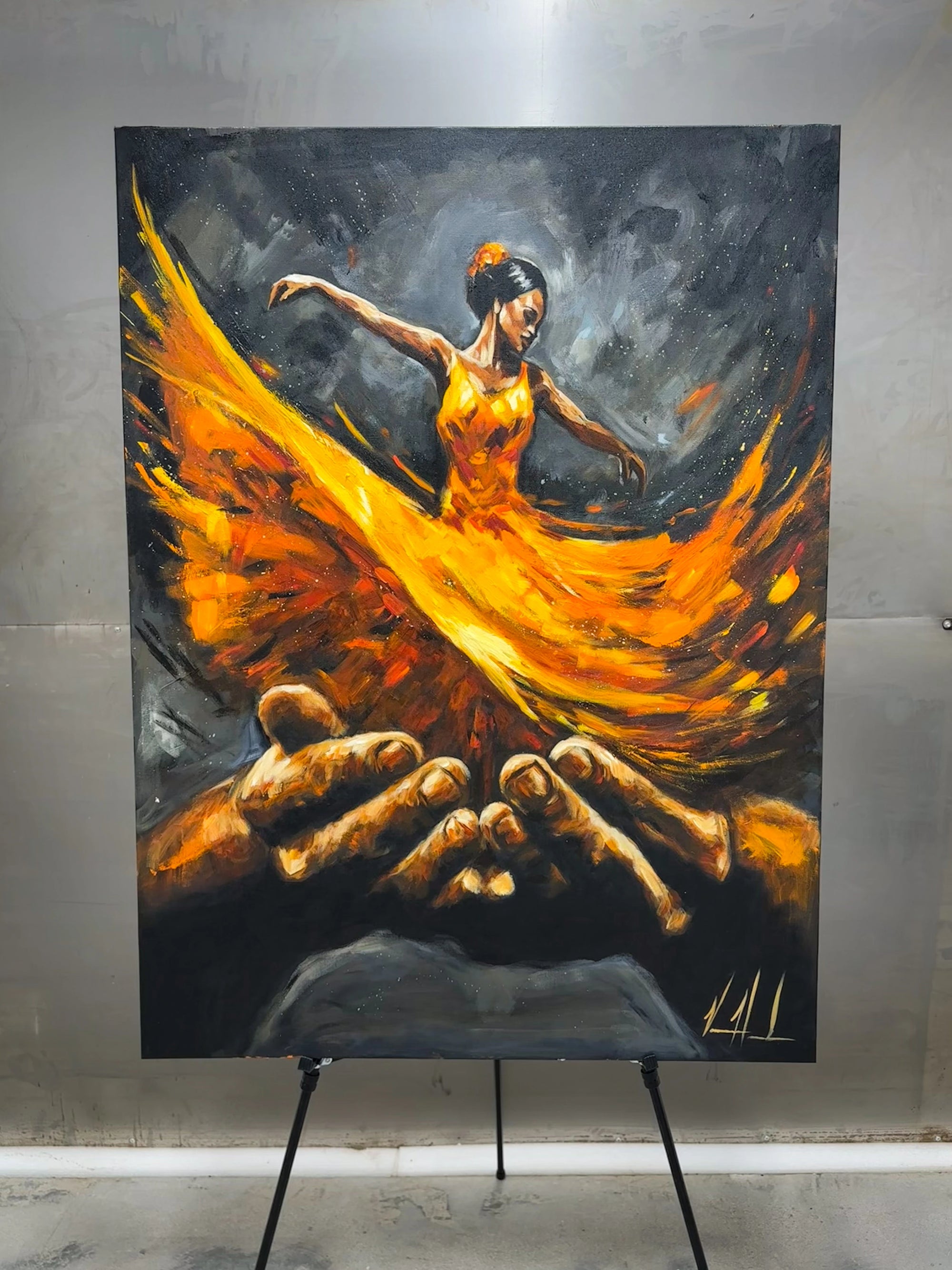 Endless Dance in the Father’s Hands - Holy Fire - 36”x48” Original Acrylic Painting Original Painting Vanessa Horabuena