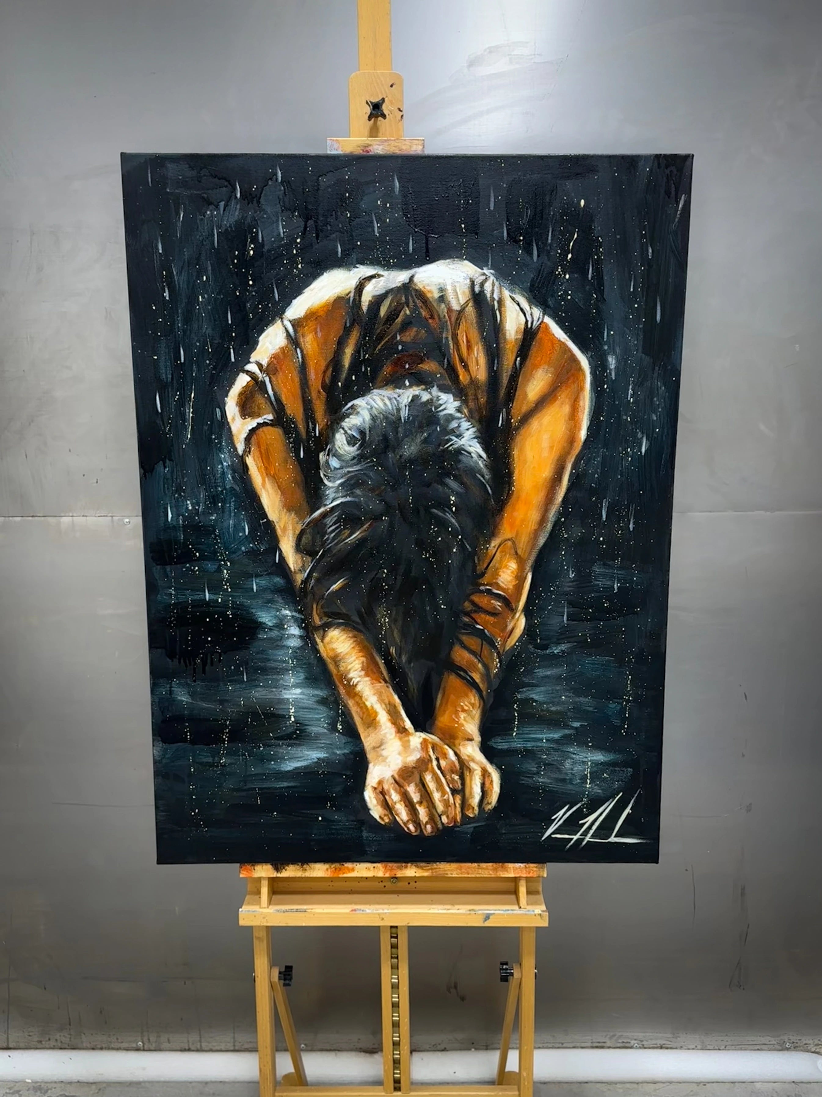 The Art of Surrender - 30”x40” Original Acrylic Painting - LIVE WORSHIP PAINTING Original Painting Vanessa Horabuena