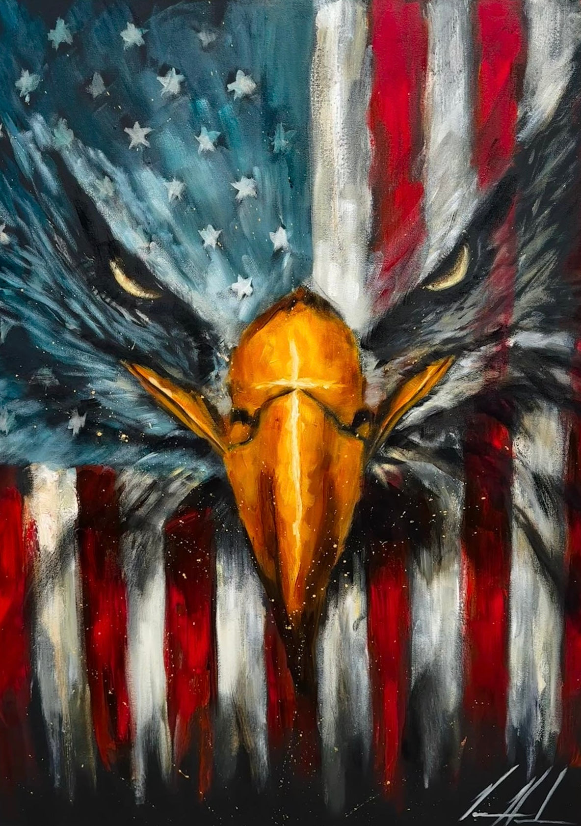 Stripes of Freedom - 30”x40” Original Acrylic Painting