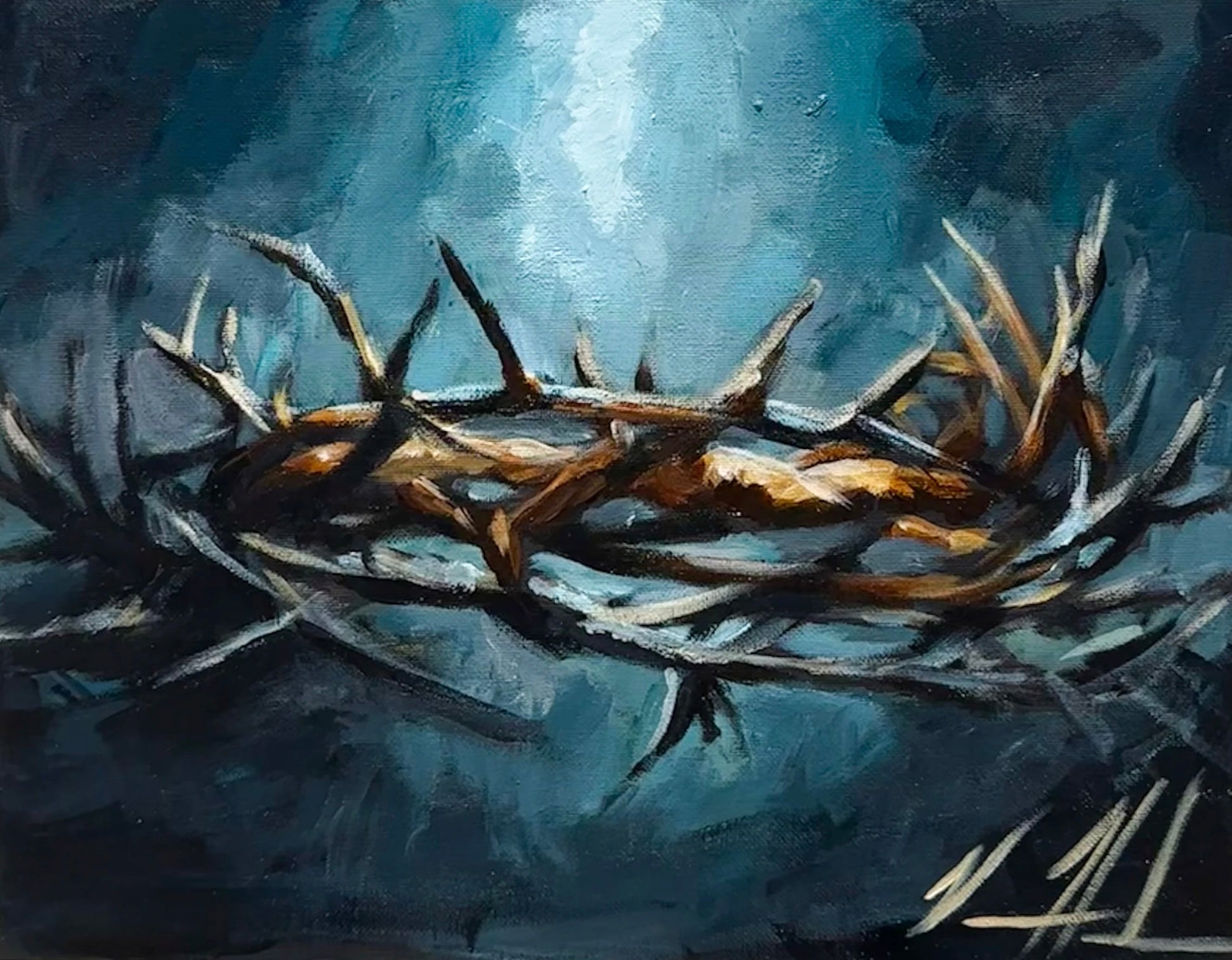 Crown of Thorns - 11”x14” Original Acrylic Painting Original Painting Vanessa Horabuena