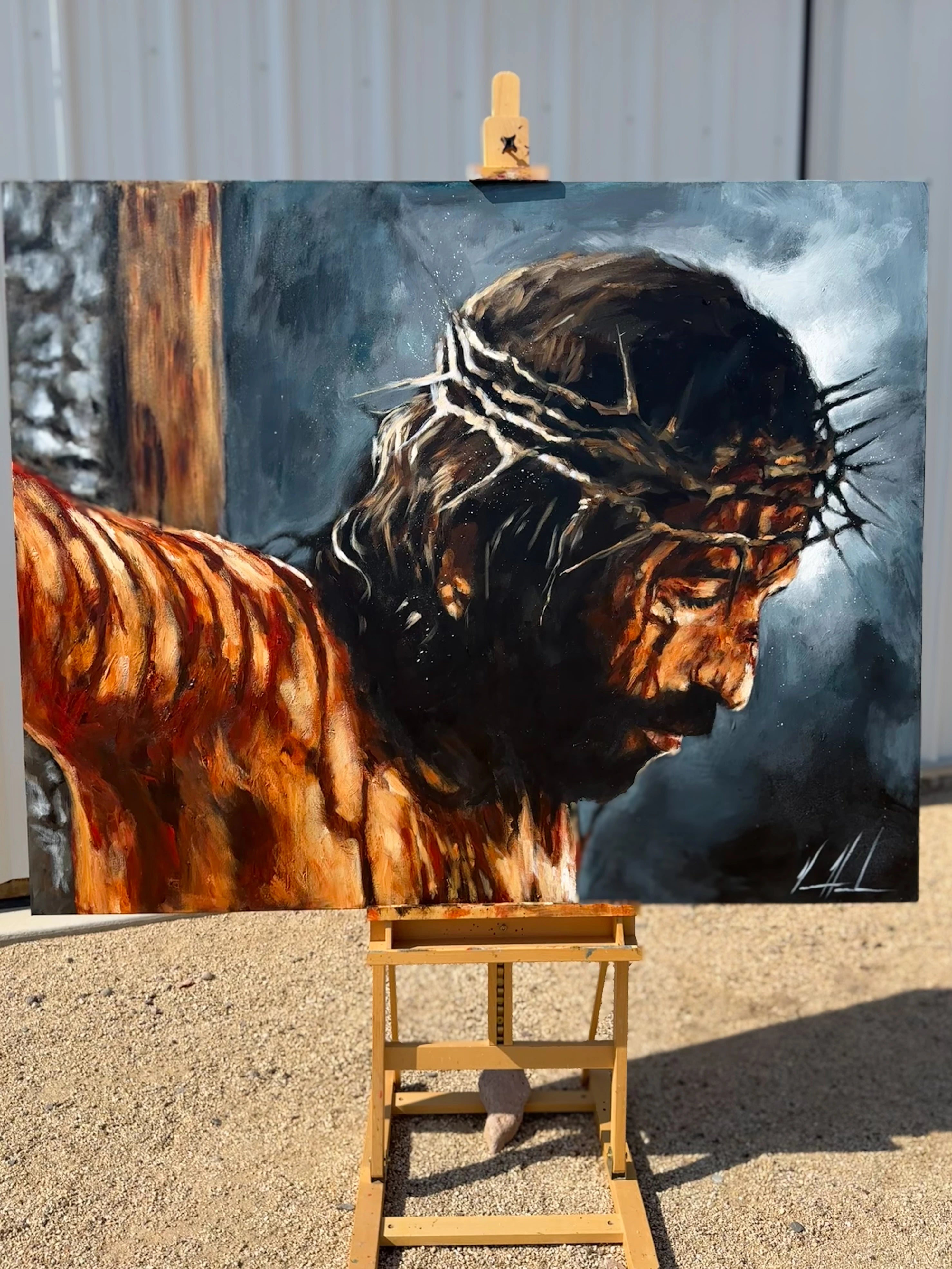 By His Wounds, We Are Healed - 48”x60” Original Acrylic Painting