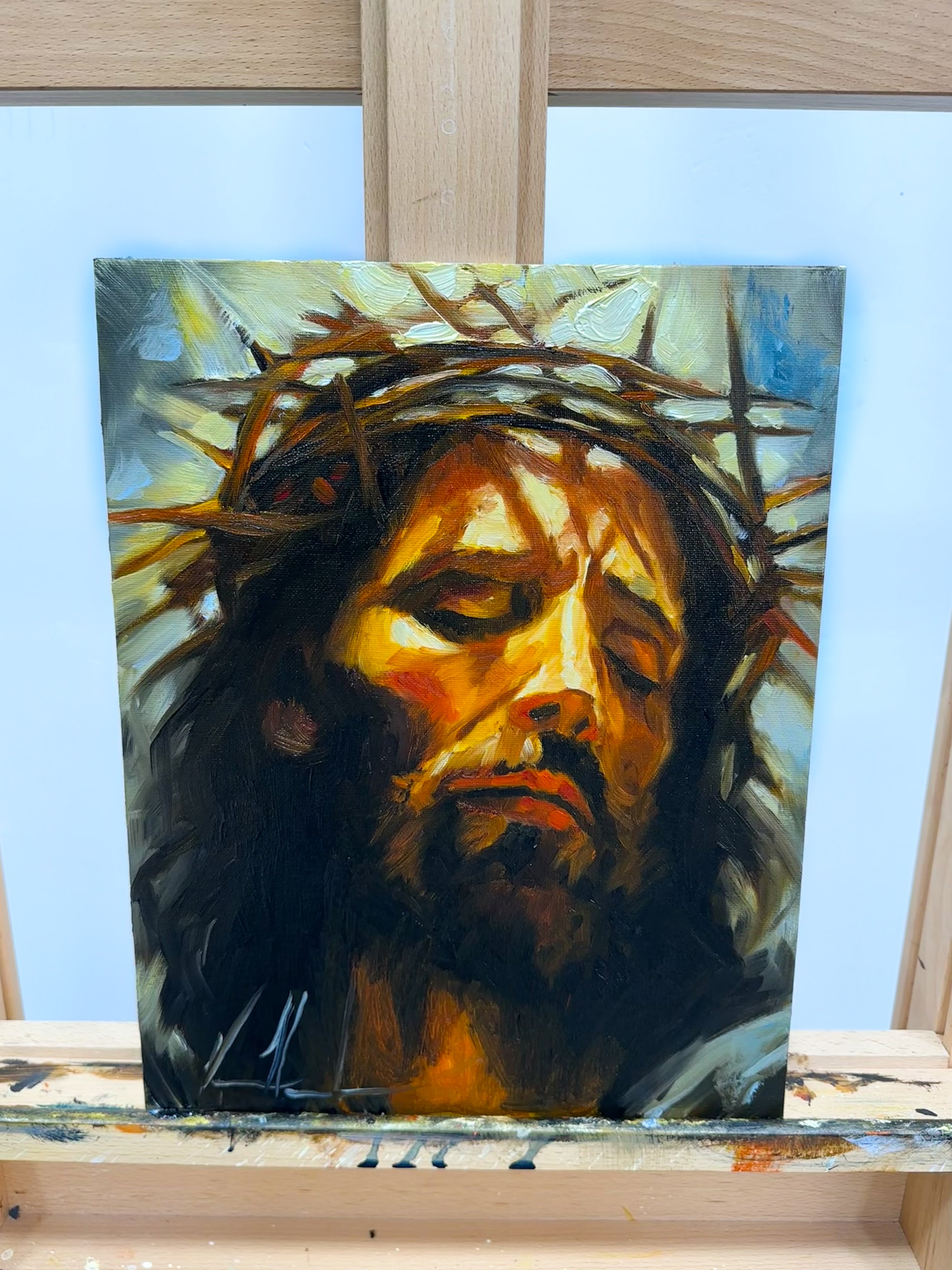 Christ Is King - 11”x14” Original Oil Painting Original Painting Vanessa Horabuena
