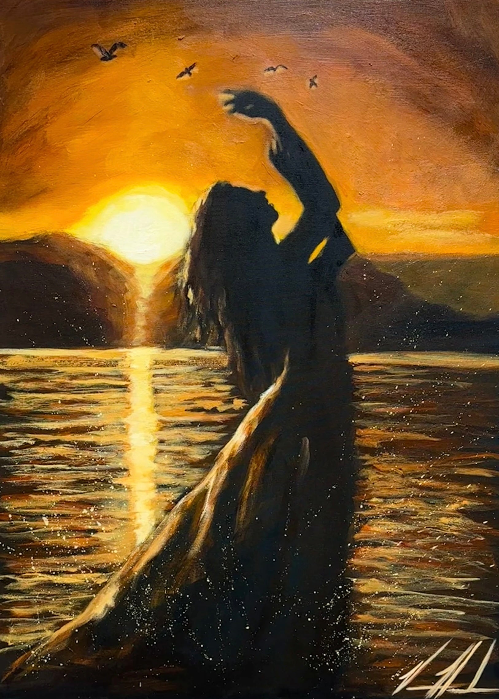 Upon the Waters - 30”x40” Original Acrylic Painting - LIVE WORSHIP PAINTING