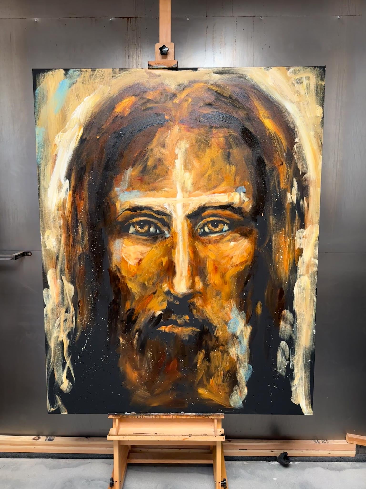 The Shroud of Turin - Resurrection Light - 48”x60” Original Acrylic Painting