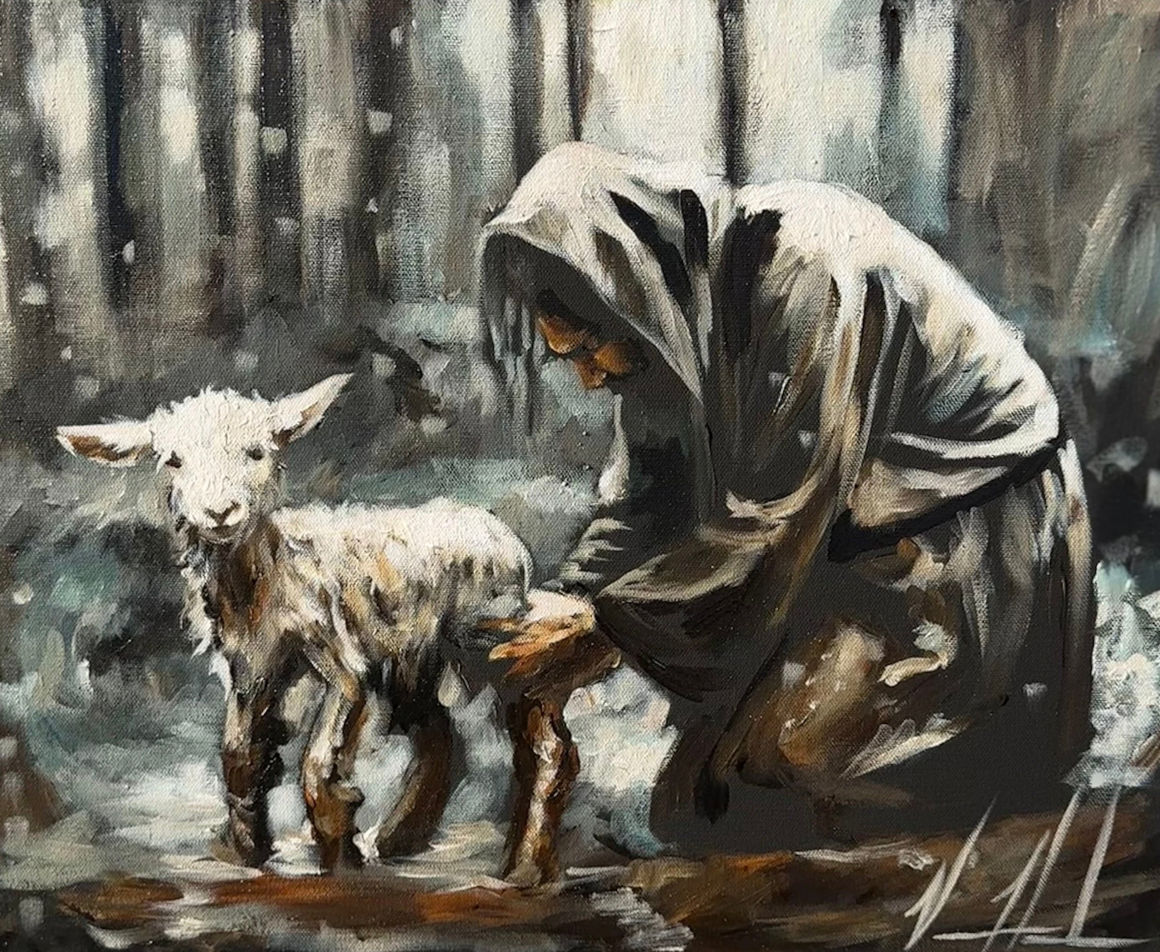 Washed By My Savior - 16”x20” Original Acrylic Painting