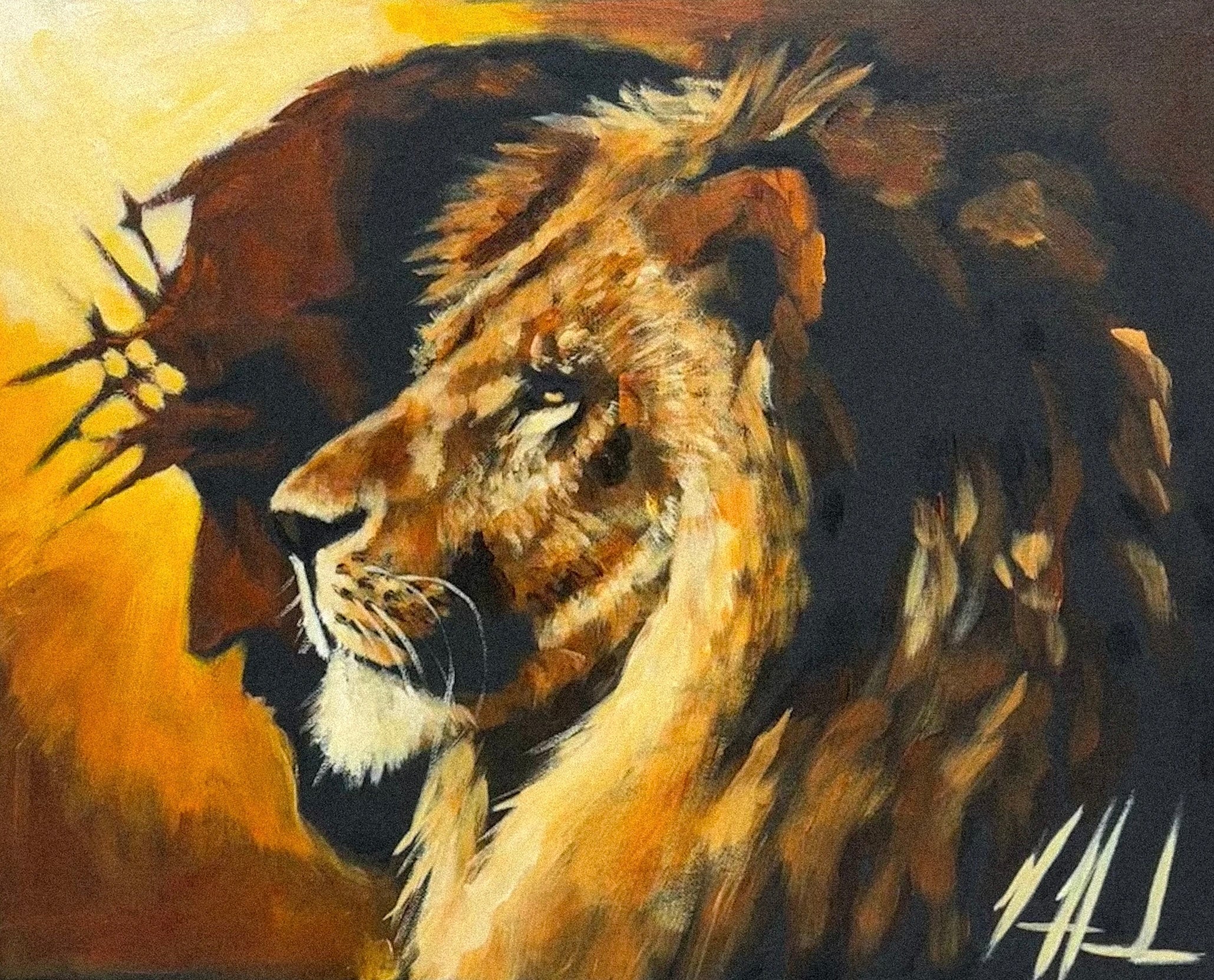 The Lion of Judah - 16”x20” Original Acrylic Painting