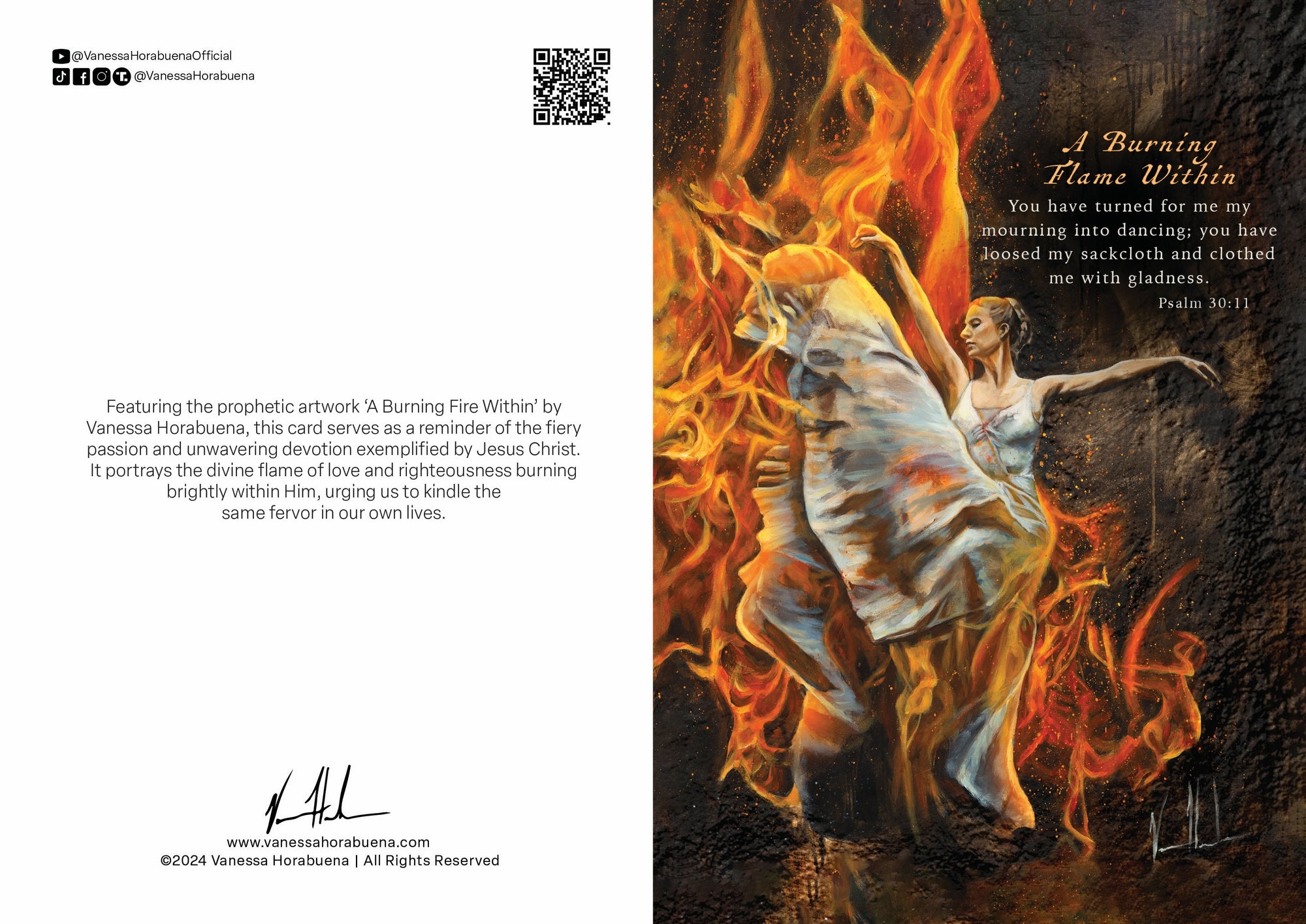 A Burning Flame Within Greeting Card Vanessa Horabuena