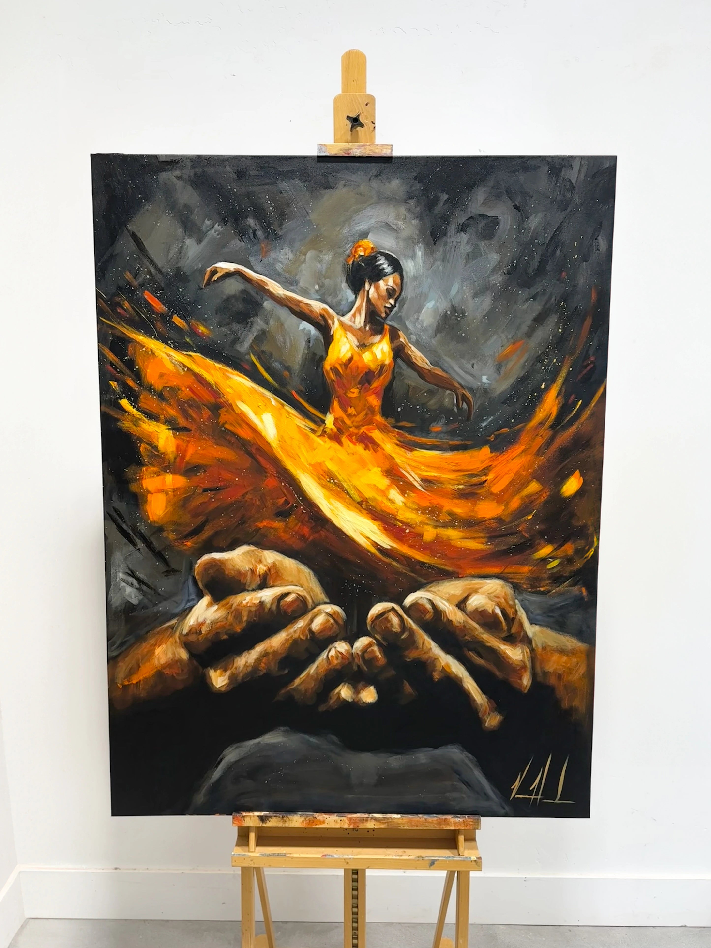 Endless Dance in the Father’s Hands - Holy Fire - 36”x48” Original Acrylic Painting th Original Painting Vanessa Horabuena