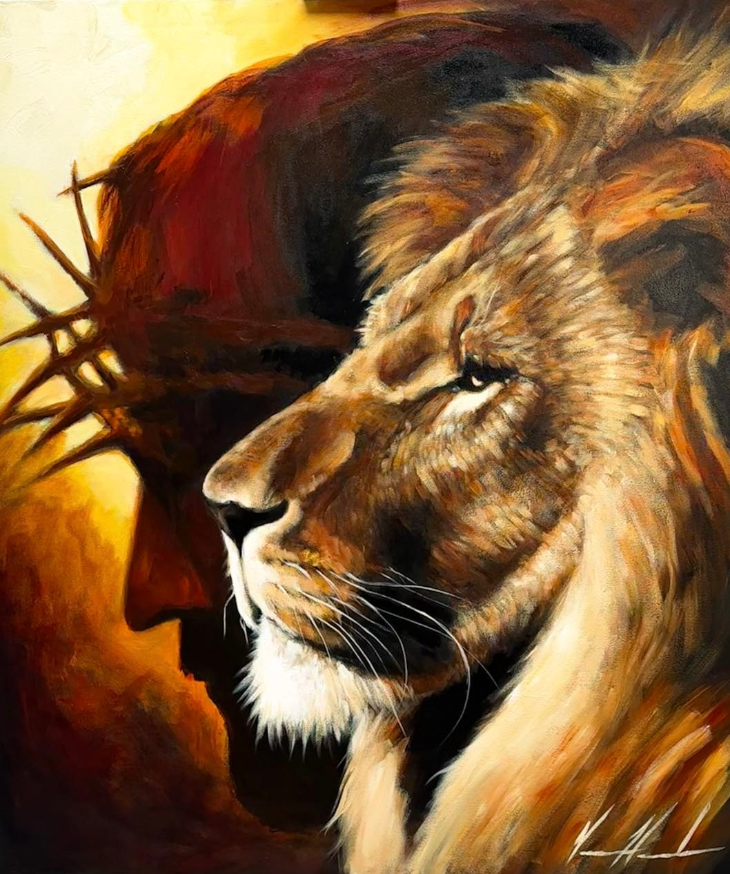The Lion of Judah - 41.5”x47” Original Acrylic Painting