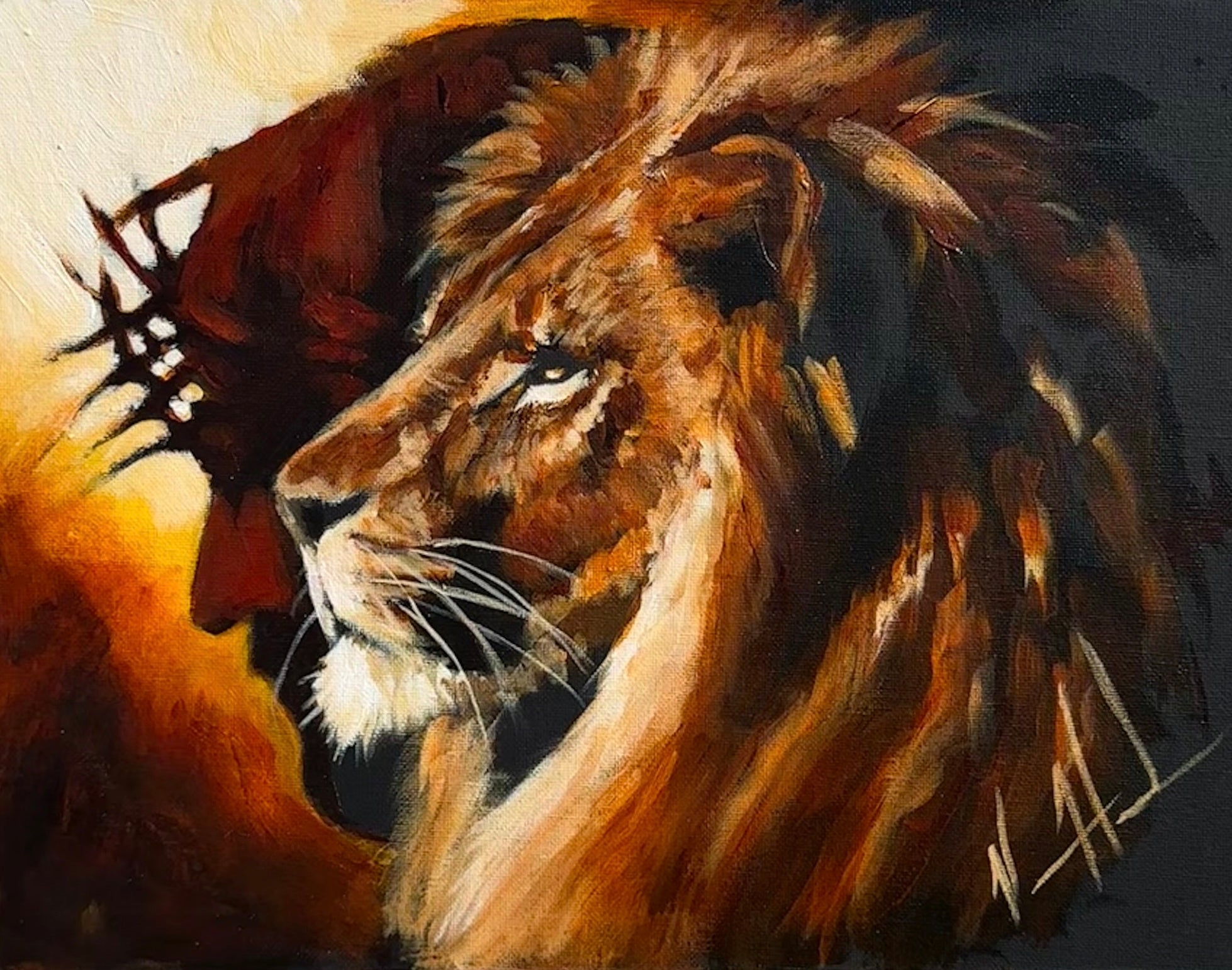 The Lion of Judah - 11”x14” Original Acrylic Painting Original Painting Vanessa Horabuena