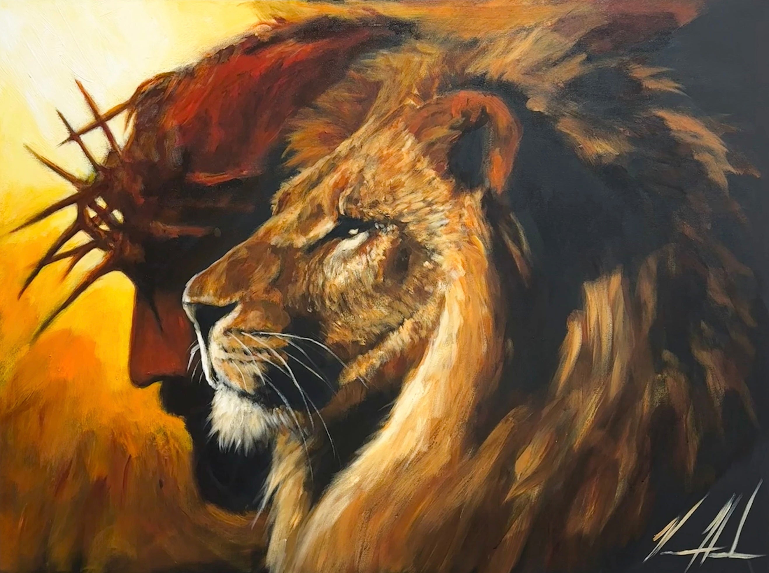 The Lion of Judah - 36”x48” Original Acrylic Painting Original Painting Vanessa Horabuena