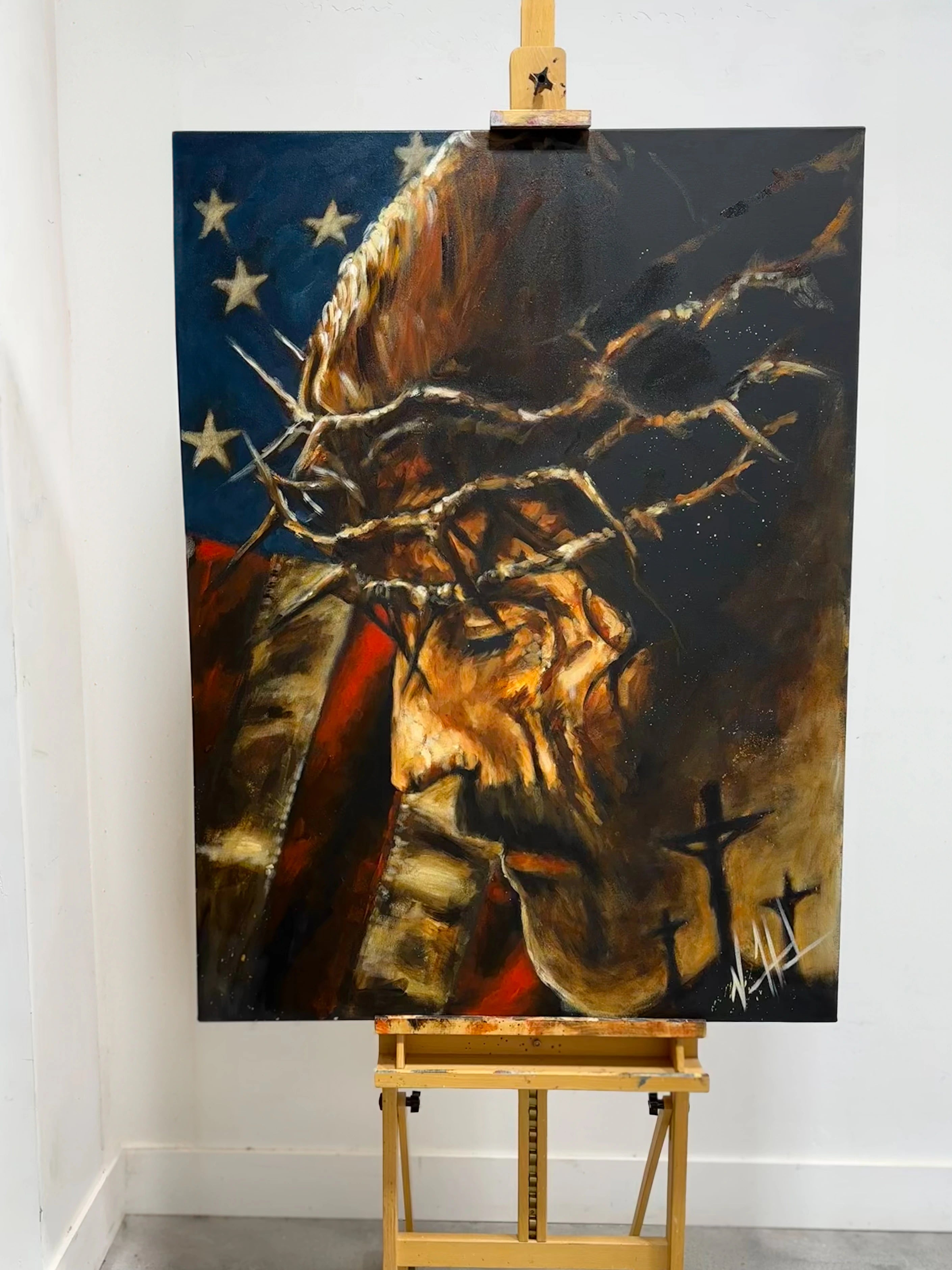 One Nation Under God - 36”x48” Original Acrylic Painting Original Painting Vanessa Horabuena
