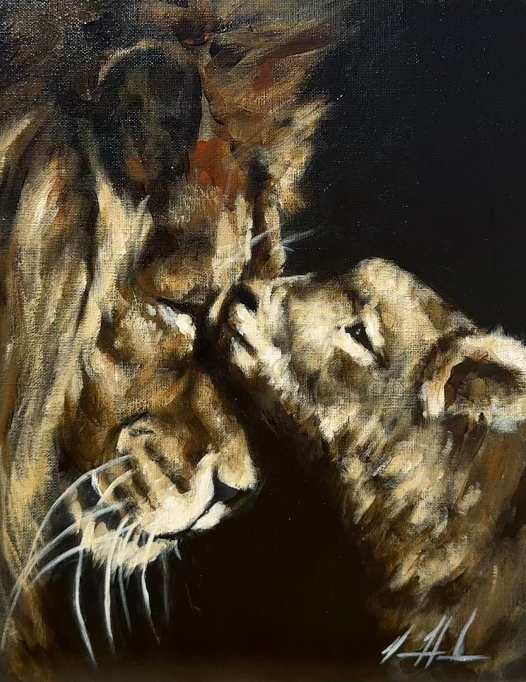 King & Shepherd - 11”x14” Original Acrylic Painting Original Painting Vanessa Horabuena