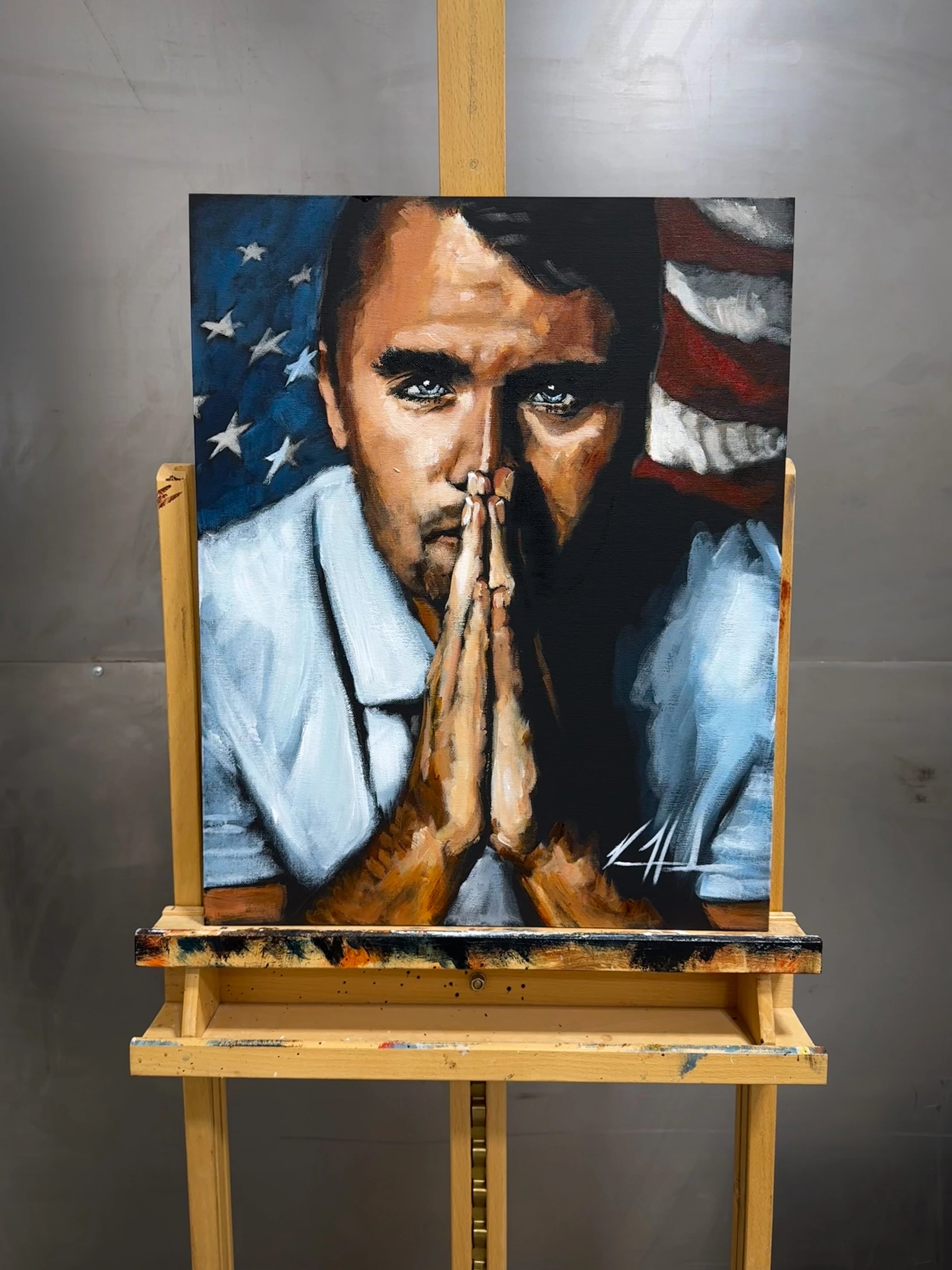 Charlie Kirk - A Patriot's Tribute - 16”x20” Original Acrylic Painting - Practice Painting Original Painting Vanessa Horabuena