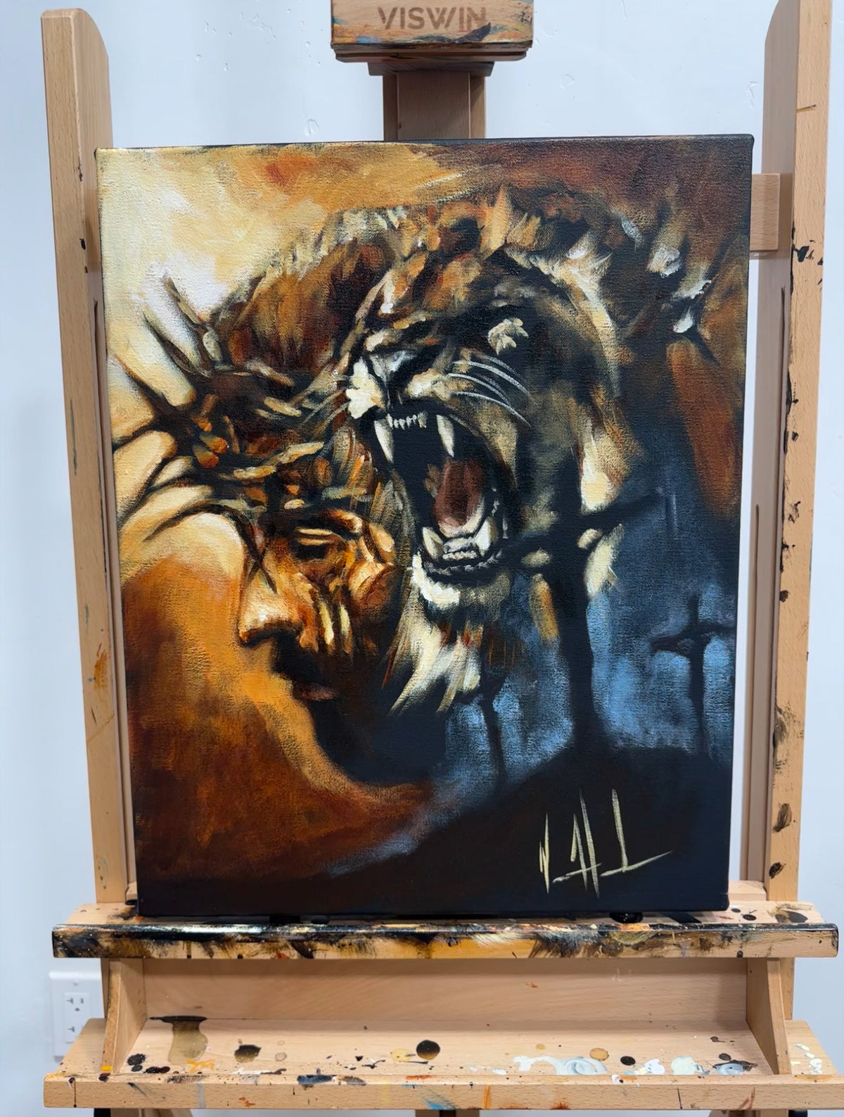 The Roar of Our Savior - 16”x20” Original Acrylic Painting
