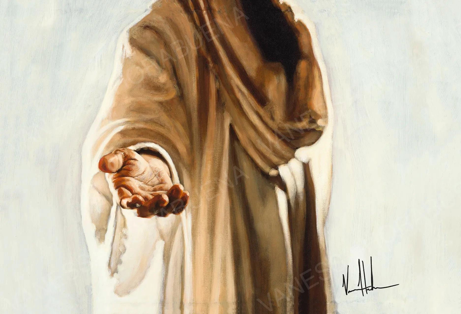Beckoning - Postcard Lion Art Print, Jesus Art Print Vanessa Horabuena