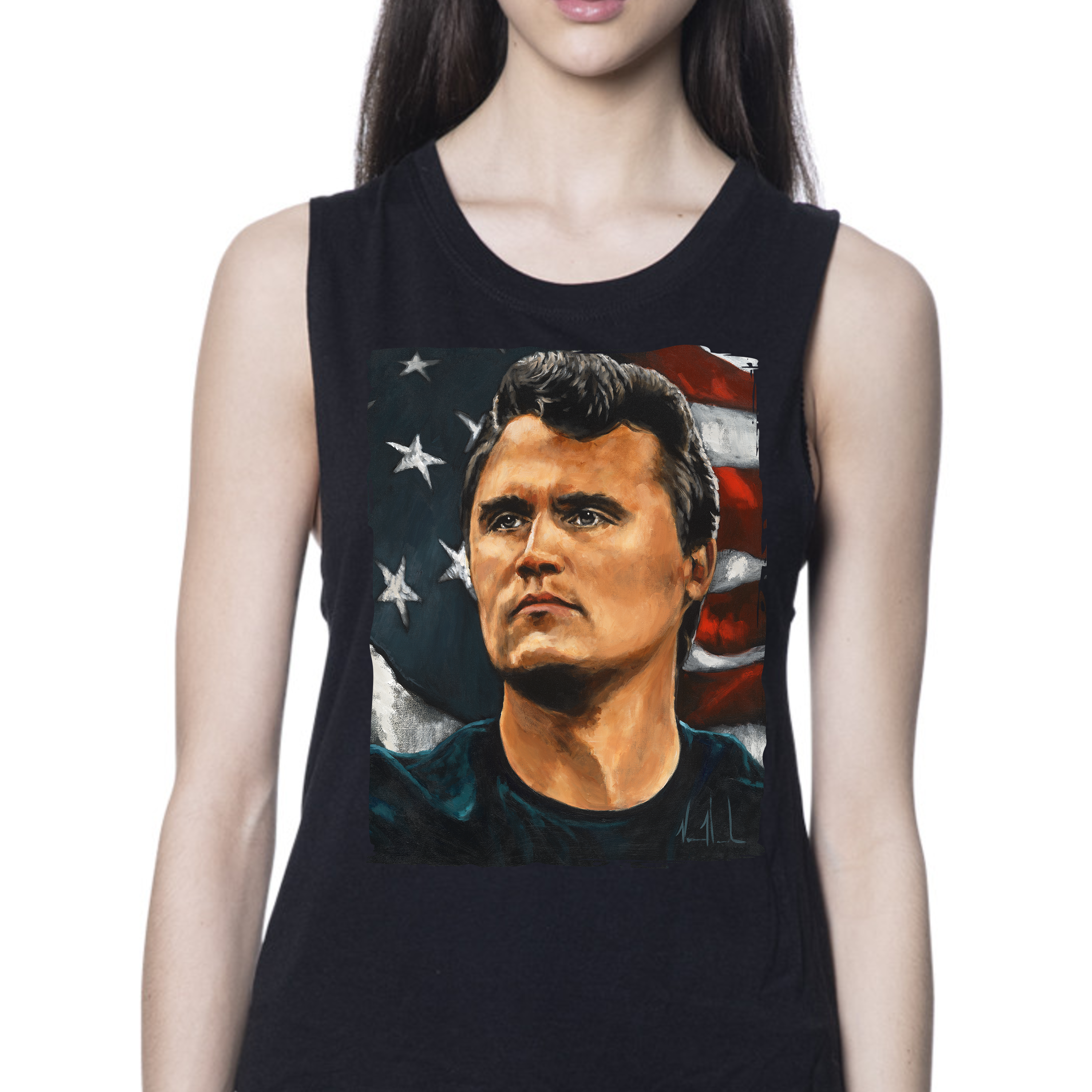Charlie Kirk - The American Martyr - Women's Tank Top (Organic Bamboo) Organic Bamboo Vanessa Horabuena