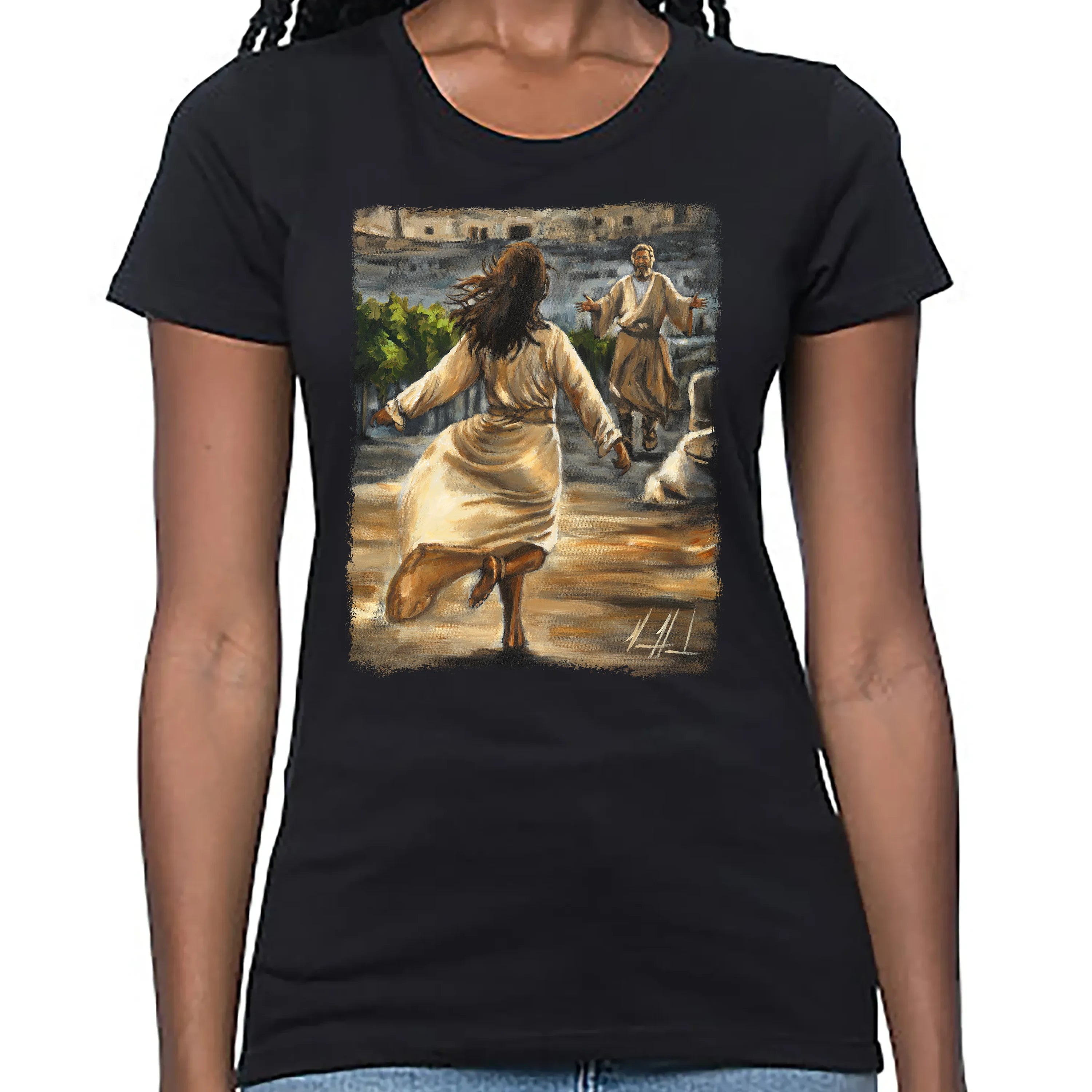 Women's T (Organic Bamboo) - The Prodigal Daughter Organic Bamboo Vanessa Horabuena Short Sleeve Eclipse (Black) XS