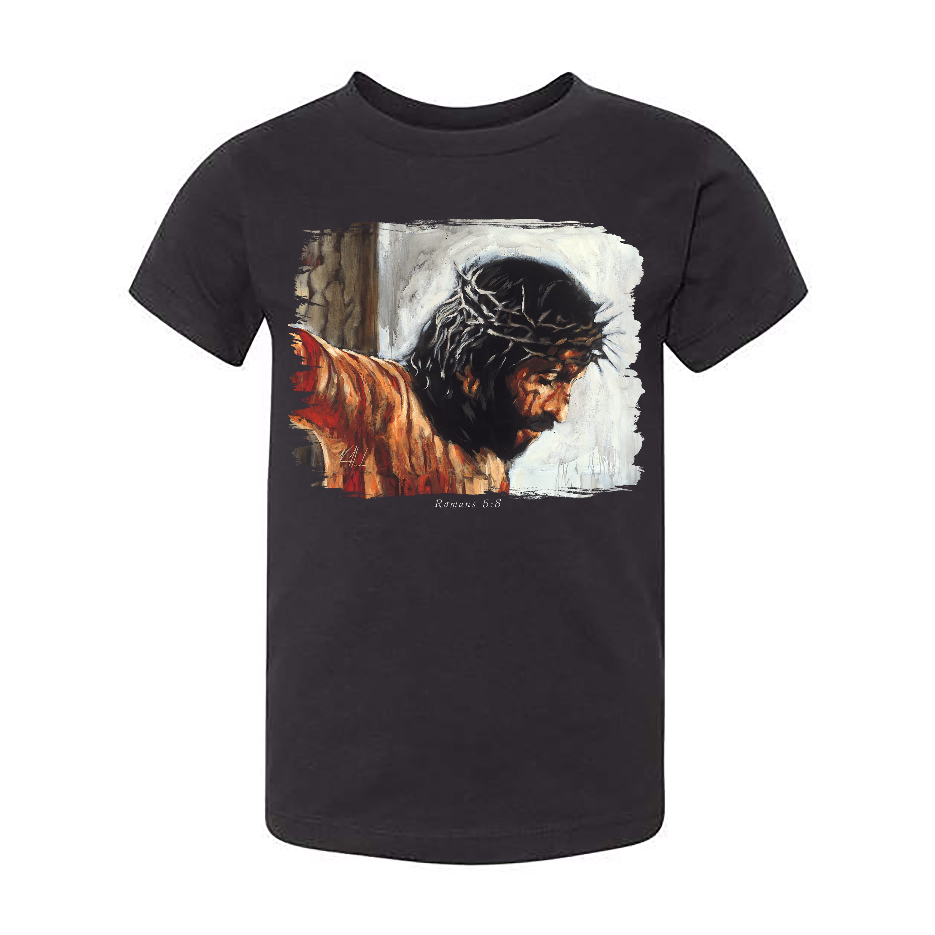 By His Wounds We Are Healed (White Background) - Kids T (Organic Cotton) Organic Cotton Vanessa Horabuena Toddler Black 2T