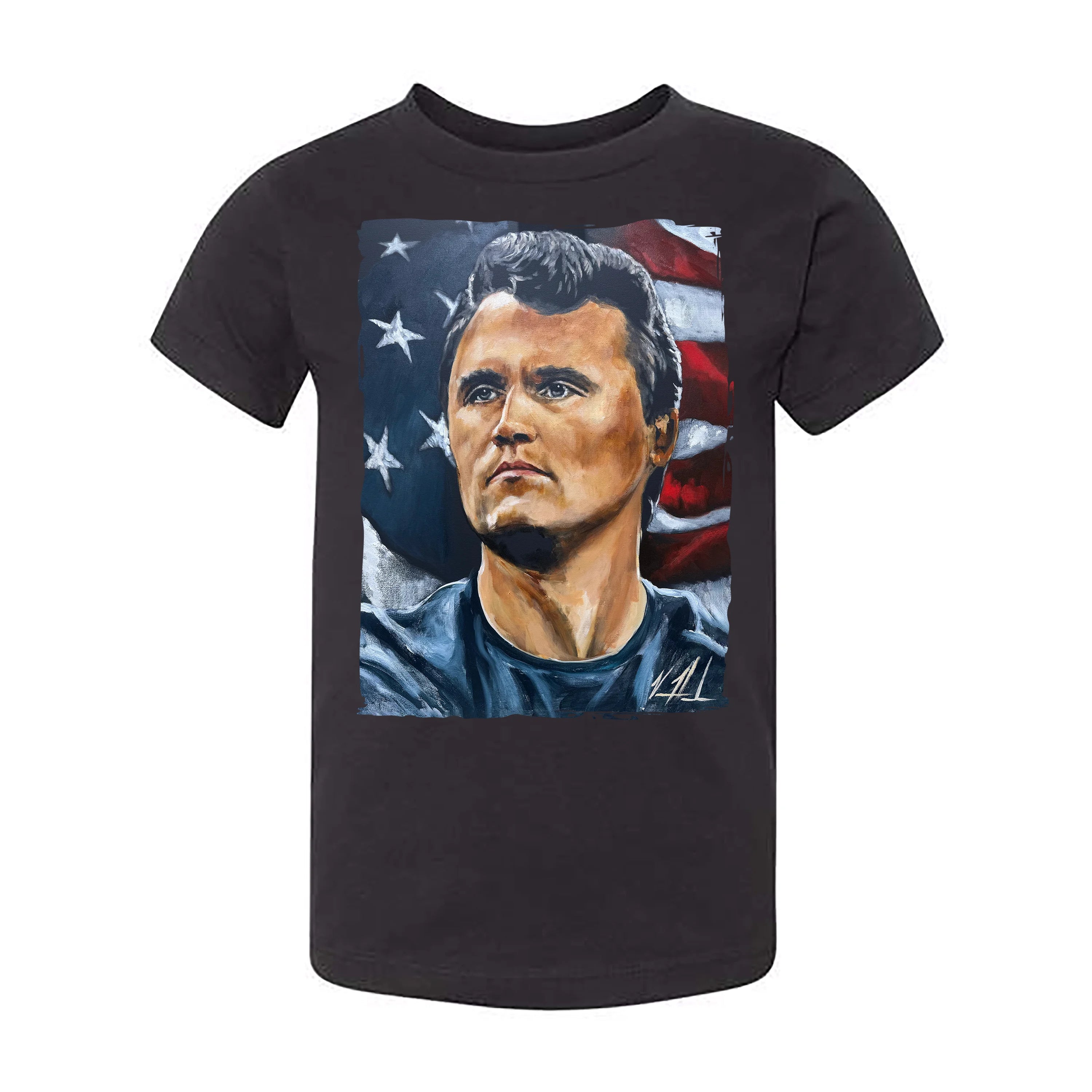 (PRE-ORDER) Kids T (Organic Cotton) - Charlie Kirk - The American Martyr Organic Cotton Vanessa Horabuena Toddler Black 2T