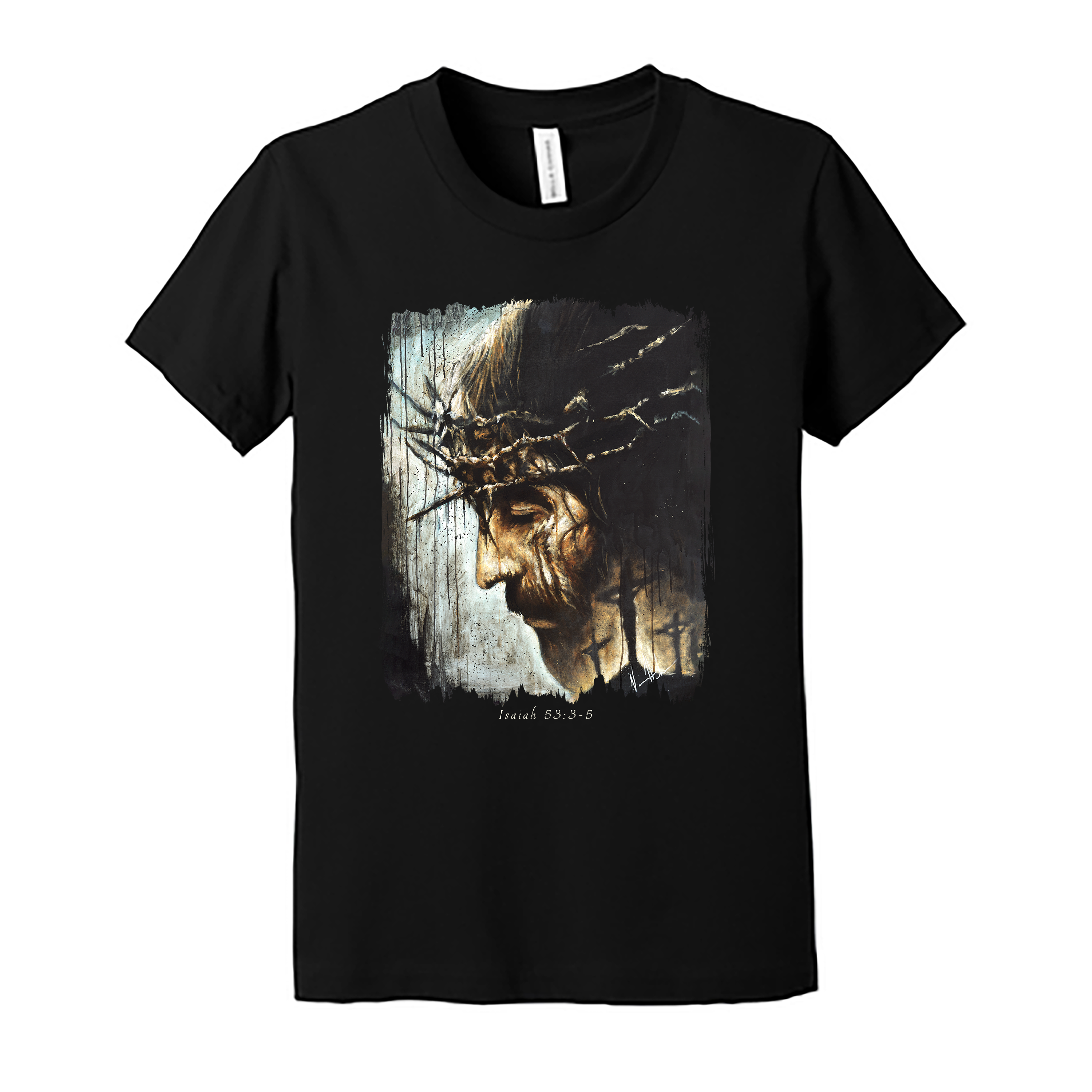 Kids T - Redeemer's Love With Crosses -(Organic Cotton) Organic Cotton Vanessa Horabuena Youth Black Small